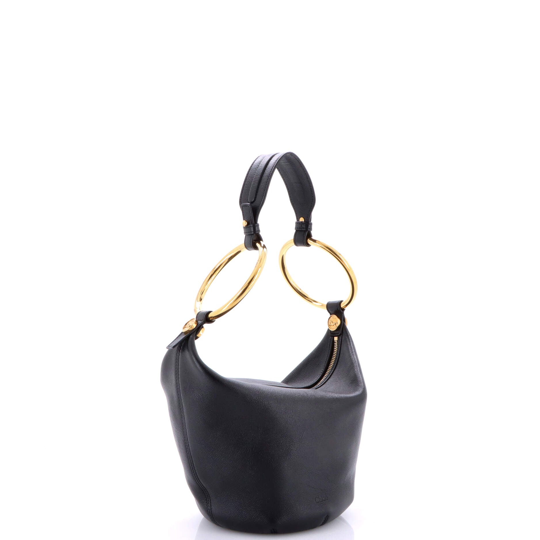 Pre-Loved Chloe Bracelet Zip Shoulder Bag Leather Small - Image 2