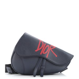 Pre-Loved Christian Dior Shawn Stussy Saddle Crossbody Bag Printed Leather