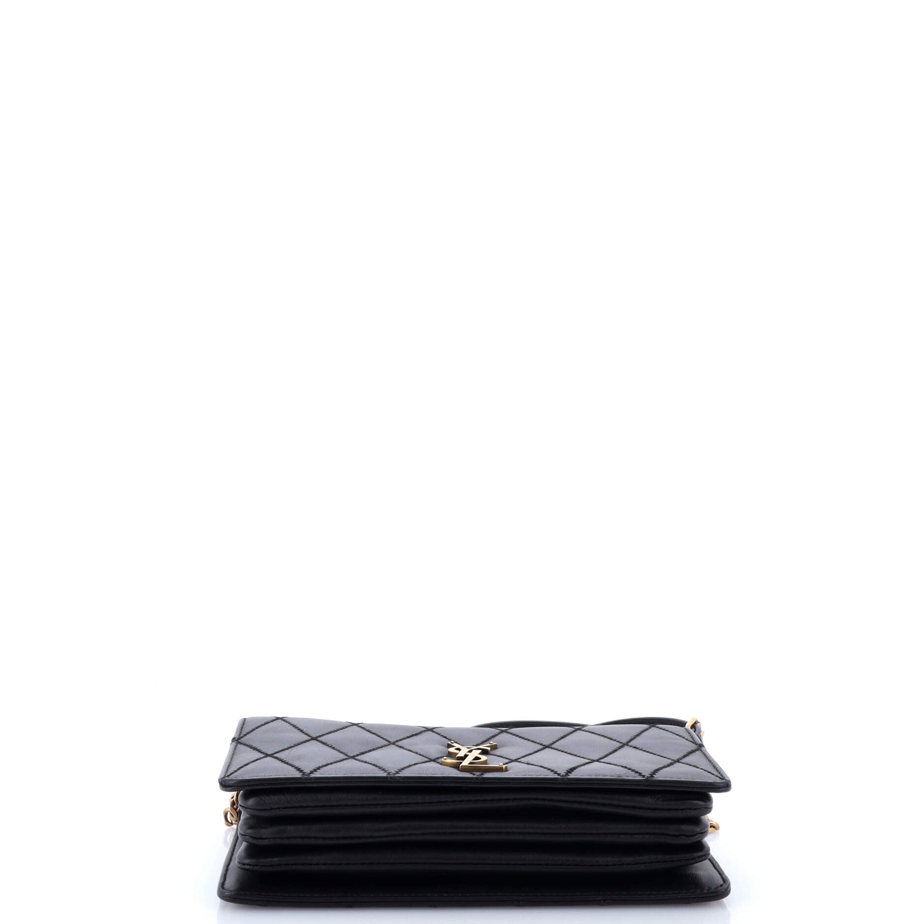 Pre-Loved Saint Laurent Angie Chain Shoulder Bag Quilted Leather Small - Image 4