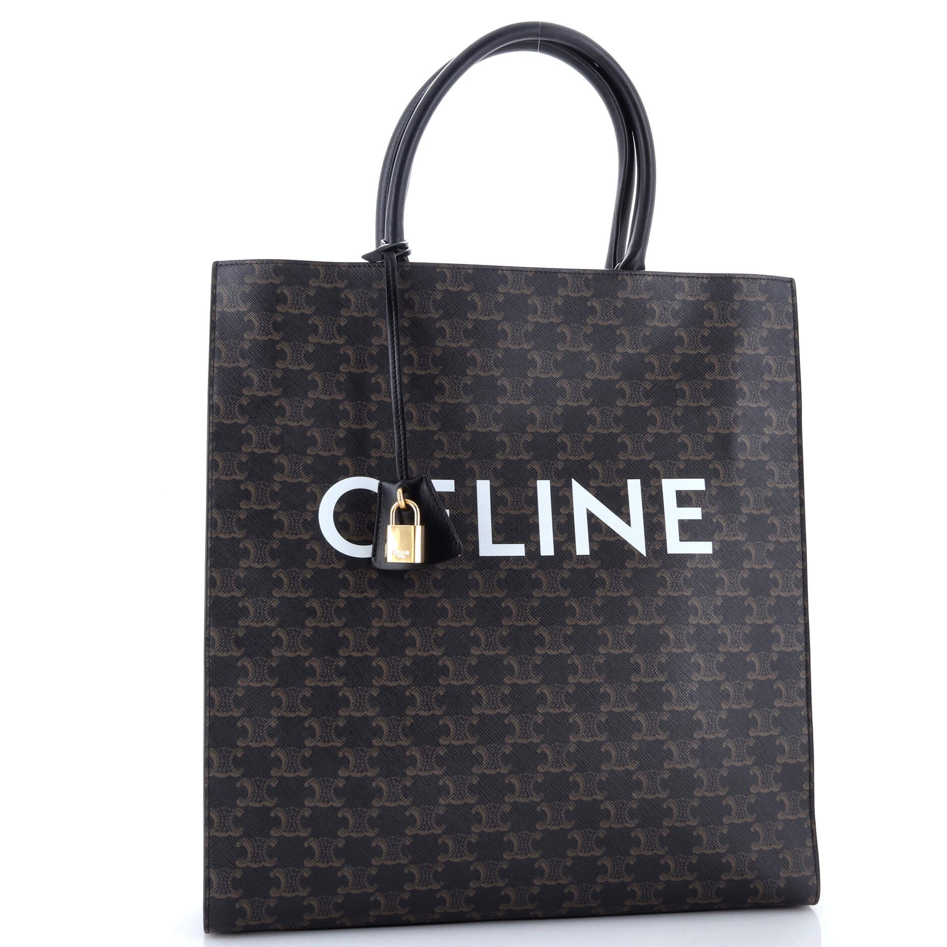 Pre-Loved Celine Vertical Cabas Tote Triomphe Coated Canvas Large - Image 2