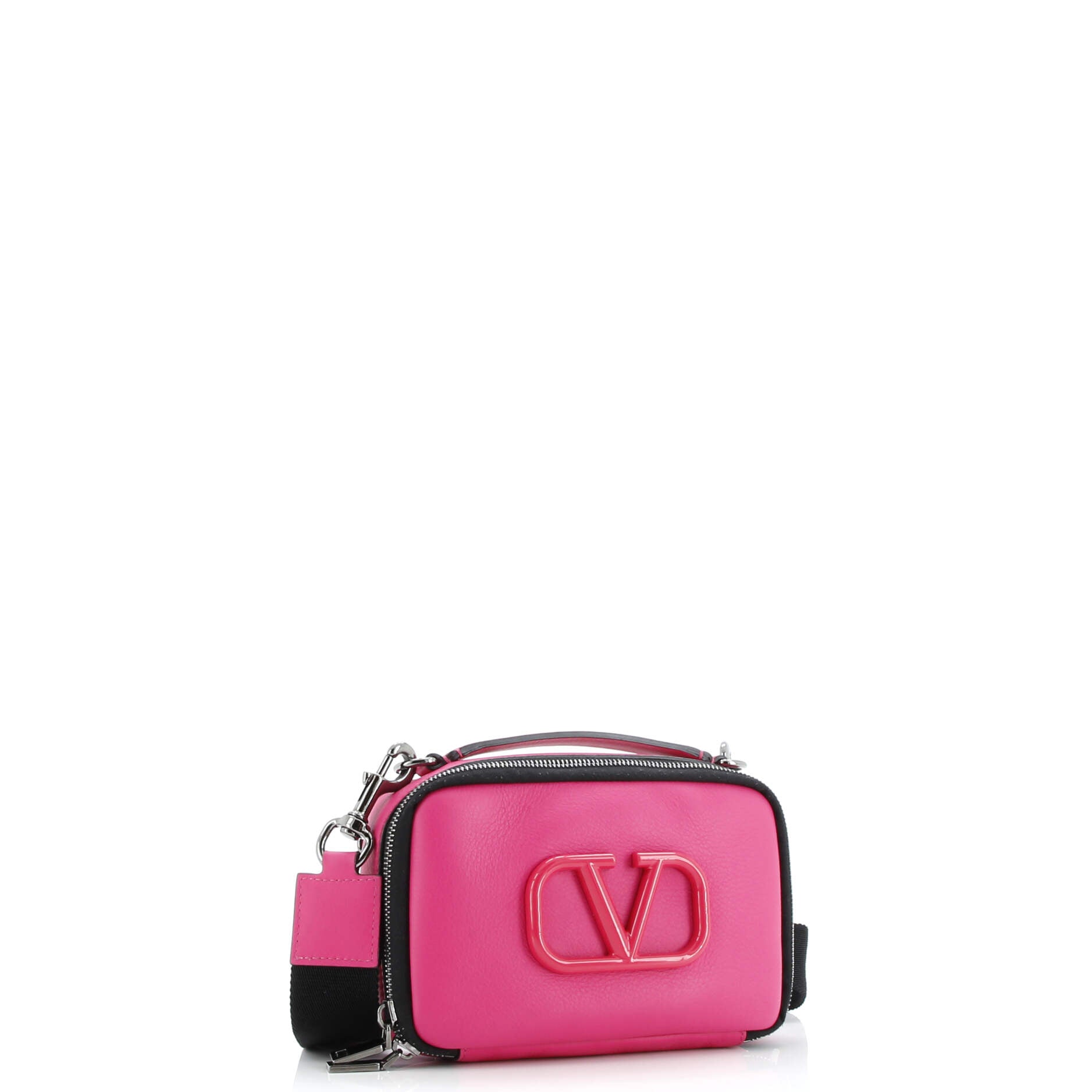 Pre-Loved Valentino VLogo Zip Around Camera Crossbody Bag Leather - Image 2