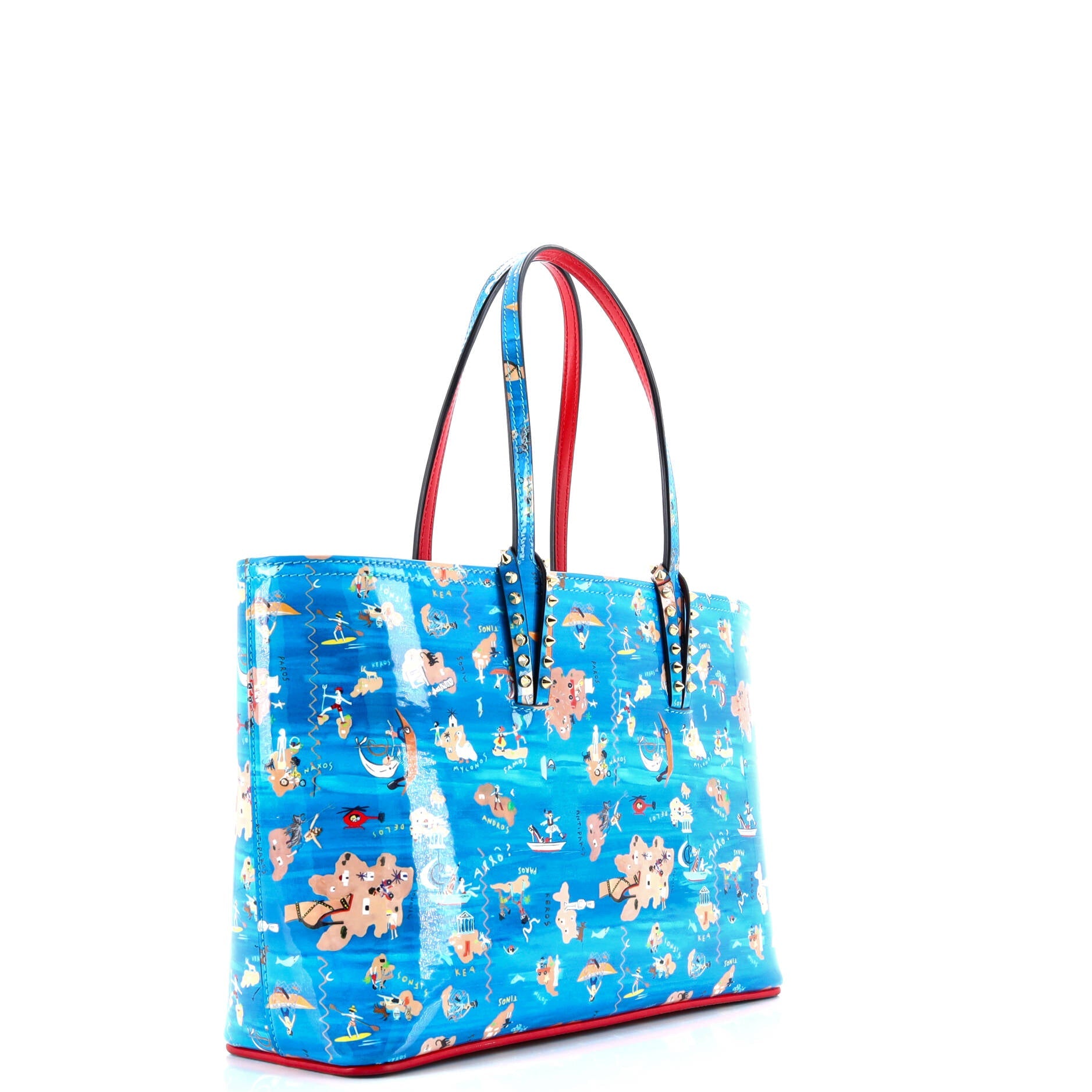 Pre-Loved Christian Louboutin Cabata East West Tote Printed Patent Small - Image 3