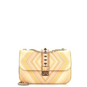 Pre-Loved Valentino 1973 Glam Lock Shoulder Bag Striped Leather Medium