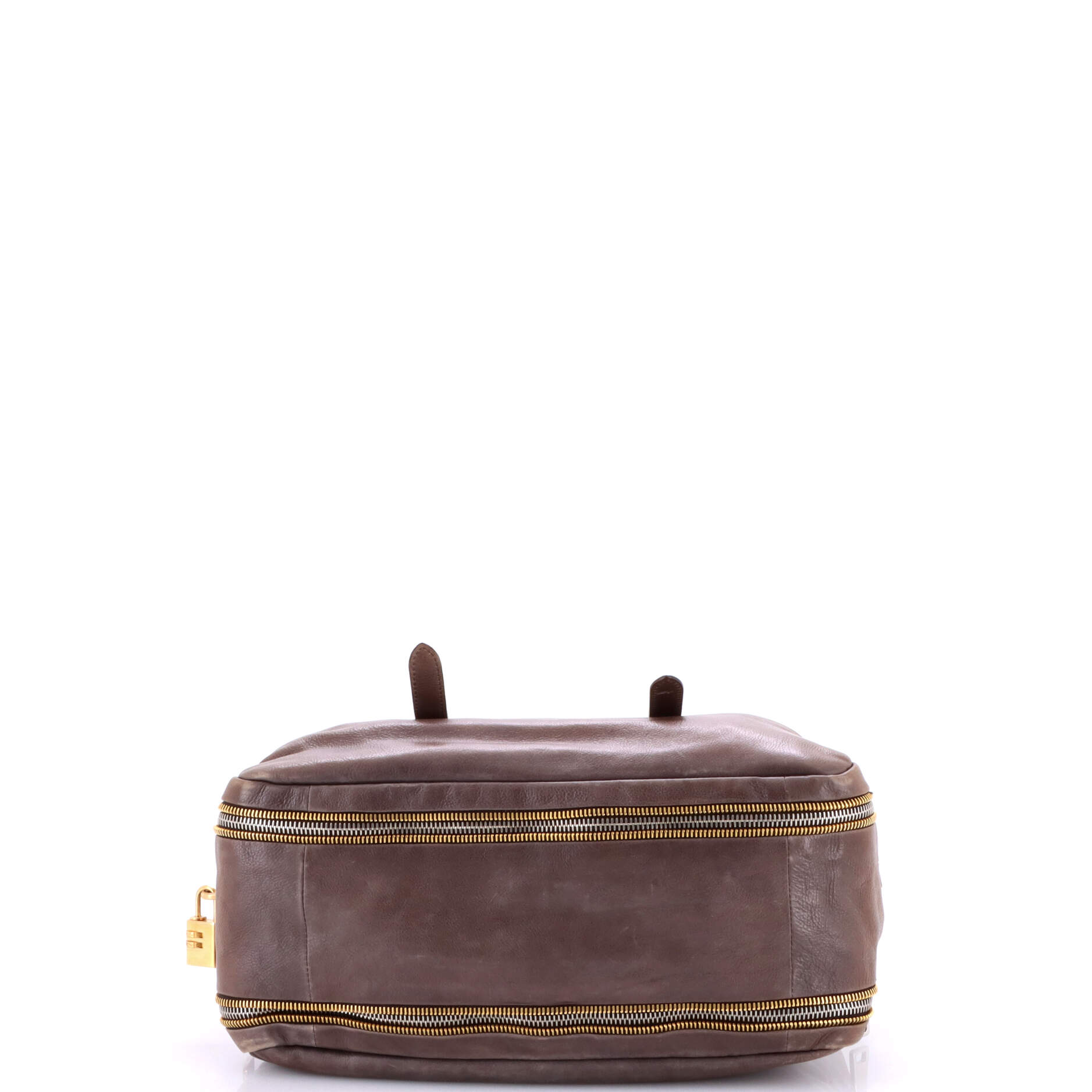 Pre-Loved Prada Lock Plate Zippers Satchel Glace Calf Large - Image 4