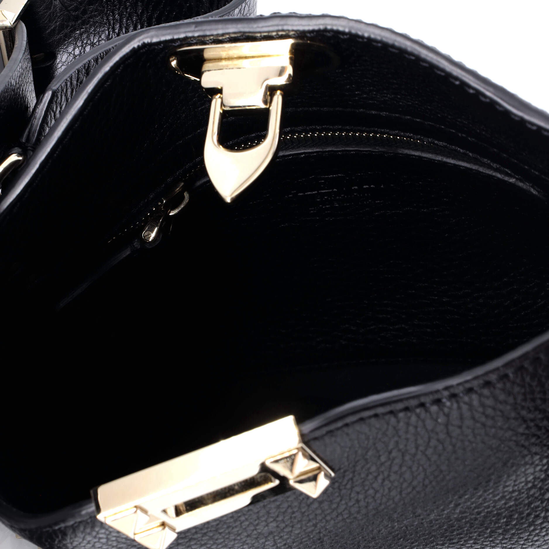 Pre-Loved Valentino Rockstud Flip Lock Messenger Bag Leather Mini - Image 5