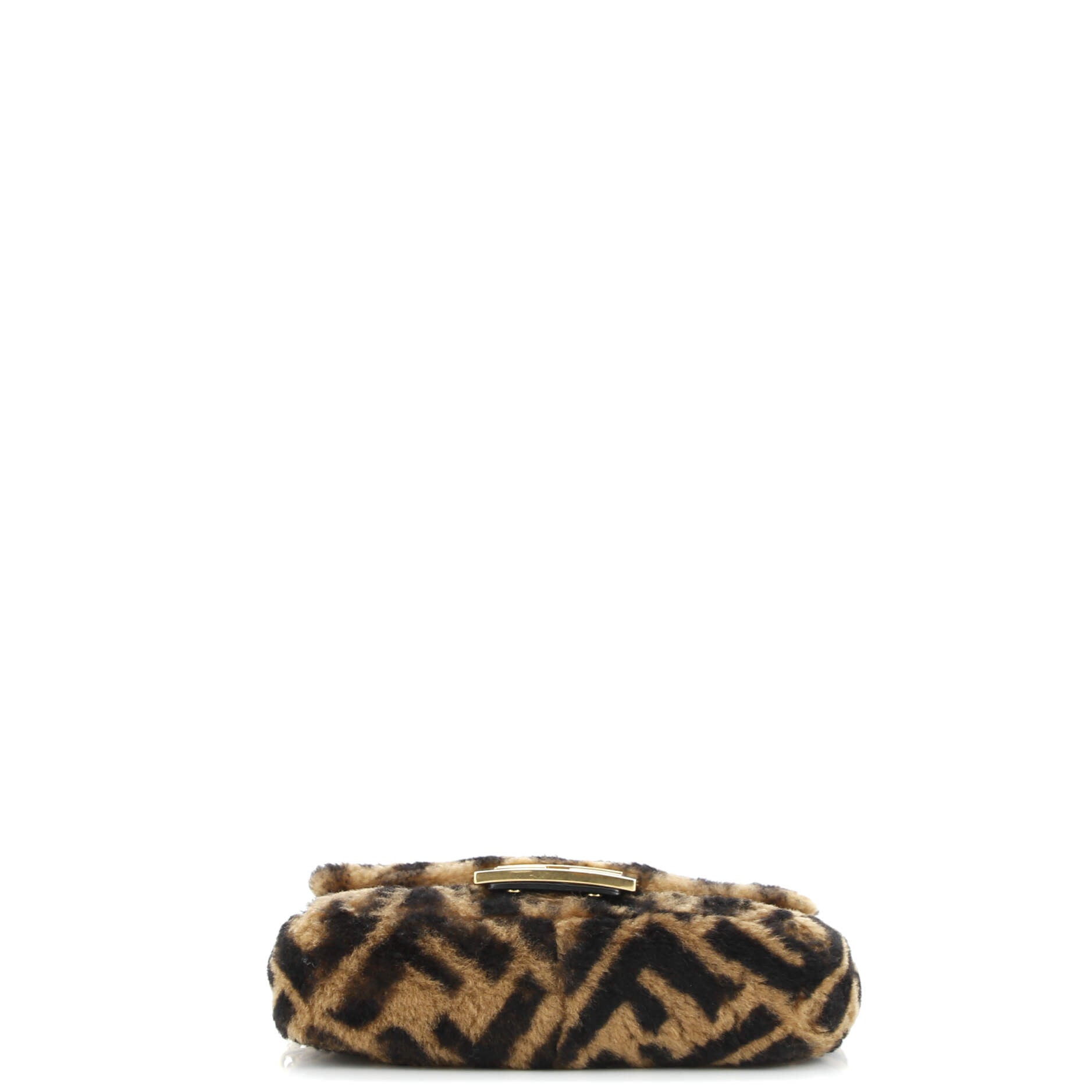 Pre-Loved Fendi Baguette NM Bag Zucca Shearling Mini - Image 4