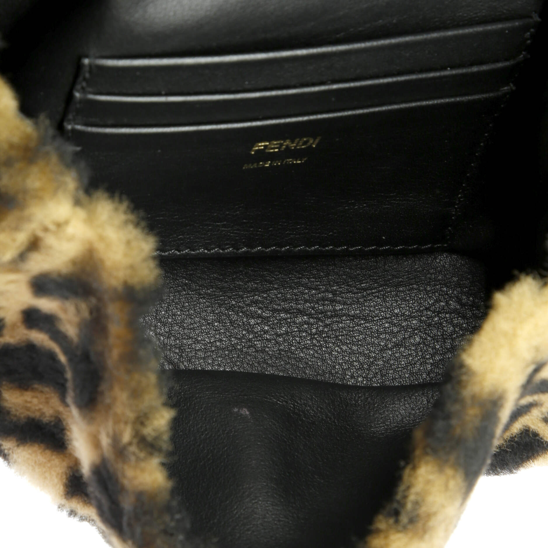 Pre-Loved Fendi Baguette NM Bag Zucca Shearling Mini - Image 5