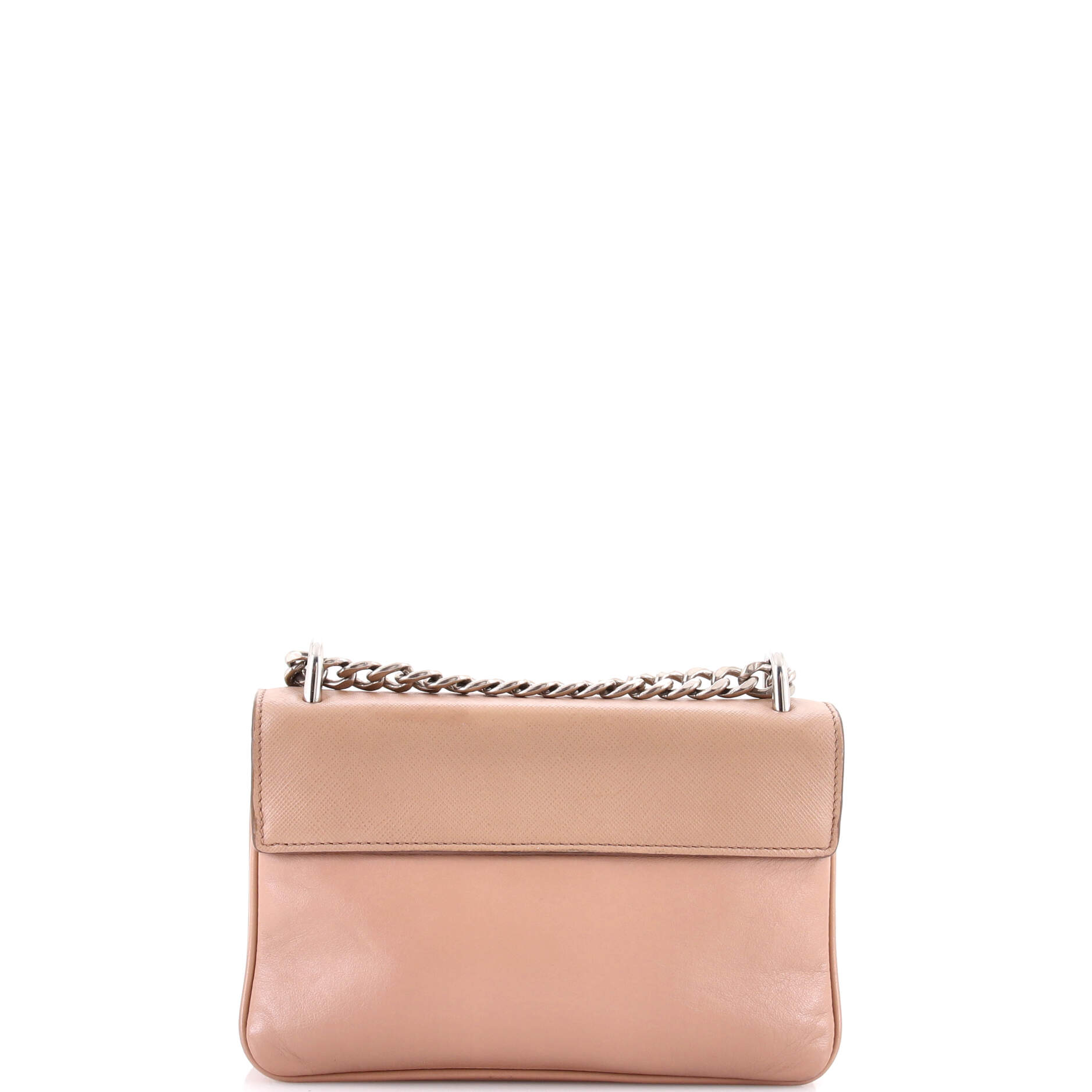 Pre-Loved Prada Chain Flap Crossbody Bag Saffiano and Soft Calf Small - Image 3