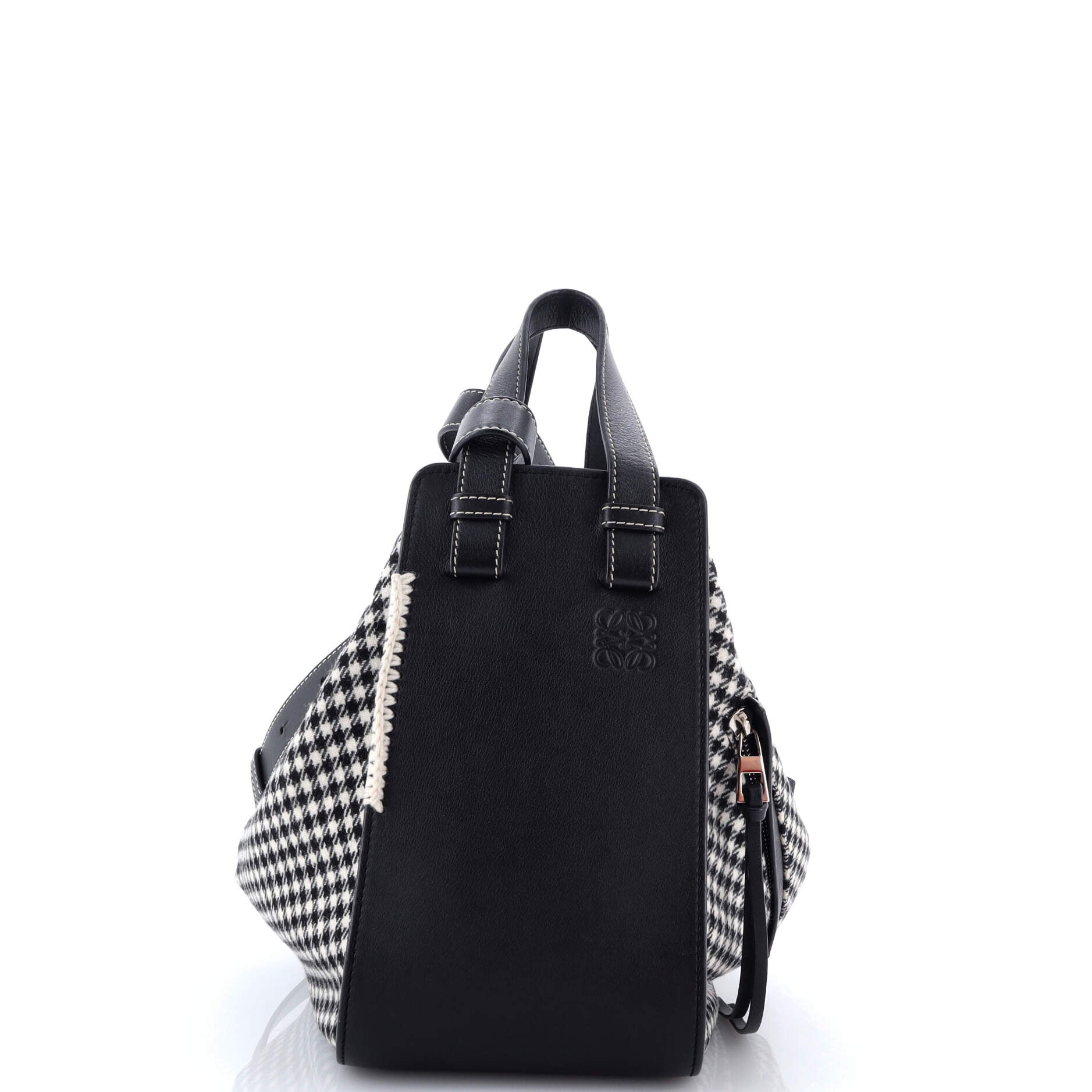 Pre-Loved Loewe Hammock Bag Leather and Tweed Small