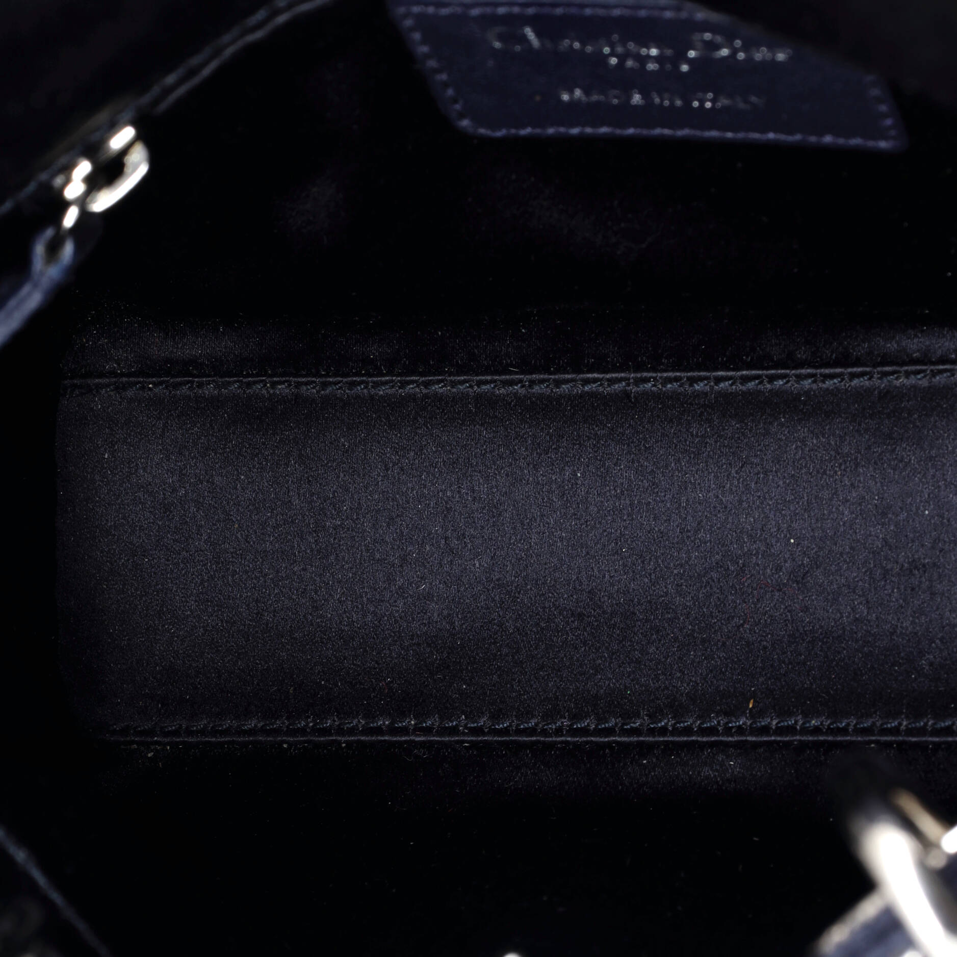 Pre-Loved Christian Dior Lady Dior Bag Crystal Embellished Cannage Quilt Satin Mini - Image 5