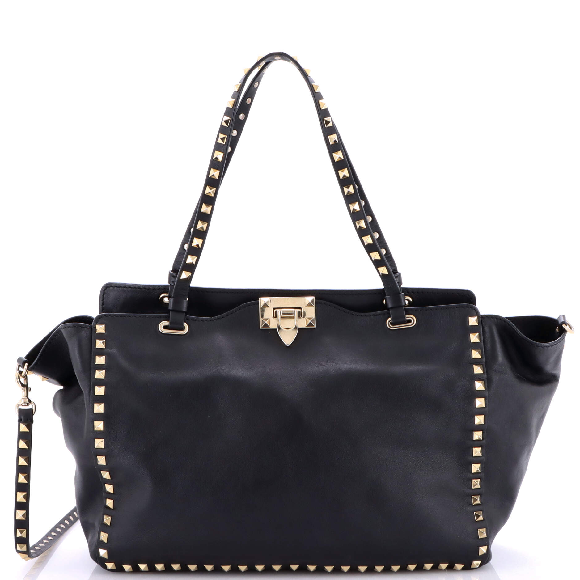 Pre-Loved Valentino Rockstud Tote Soft Leather Medium