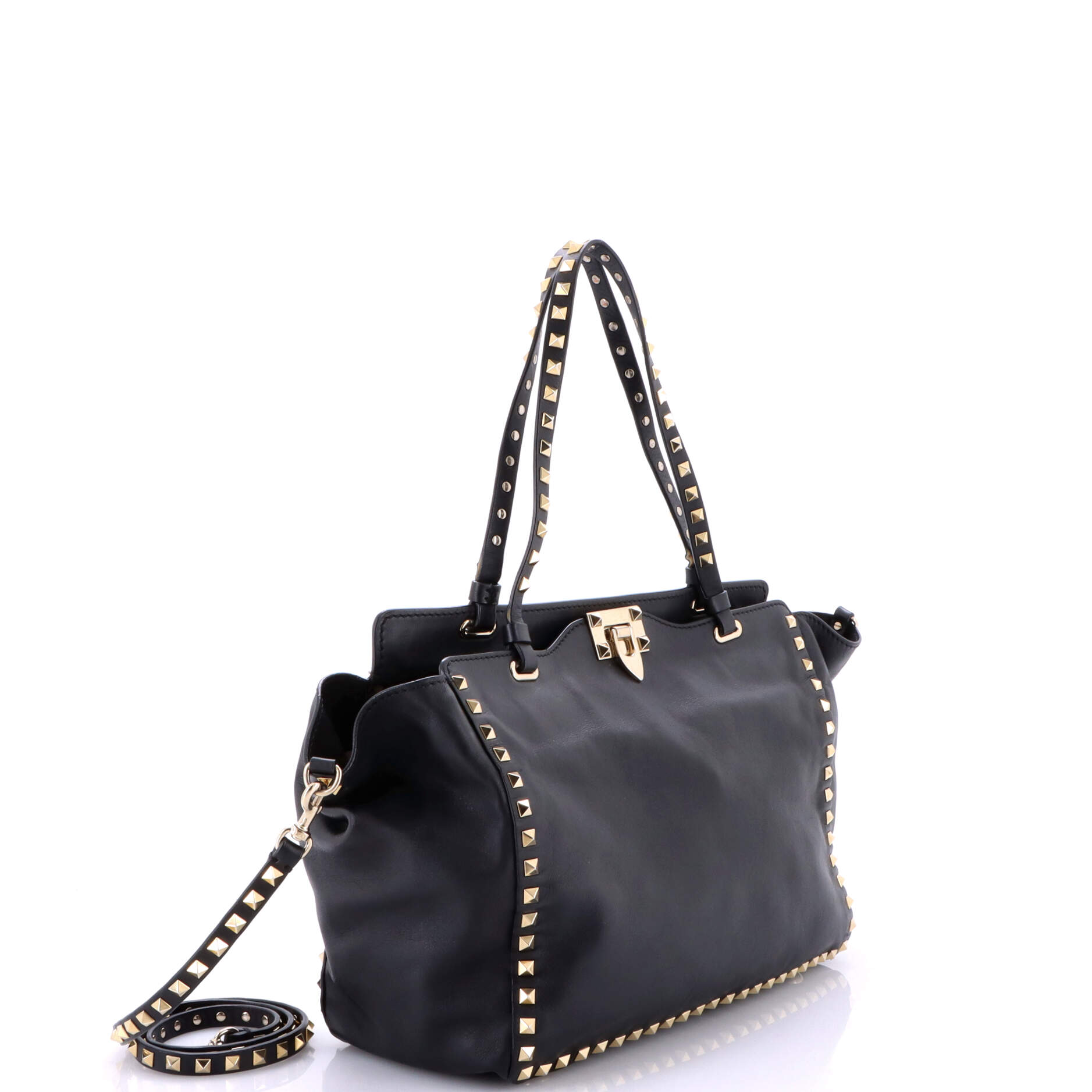 Pre-Loved Valentino Rockstud Tote Soft Leather Medium - Image 2