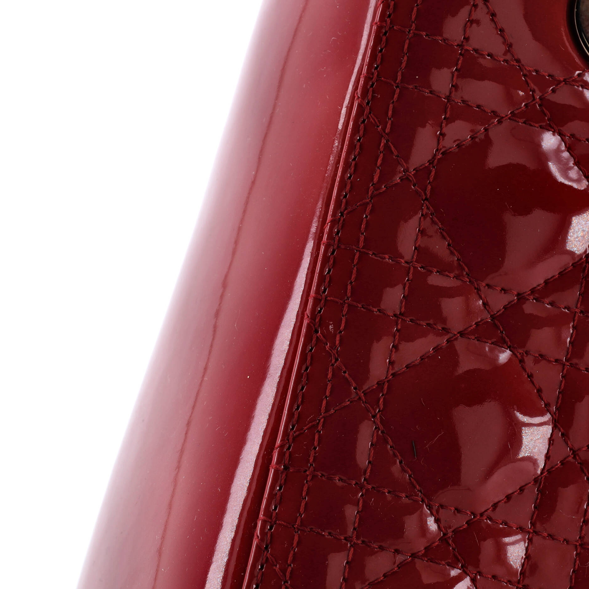 Pre-Loved Christian Dior Lady Dior Bag Cannage Quilt Patent Medium - Image 6