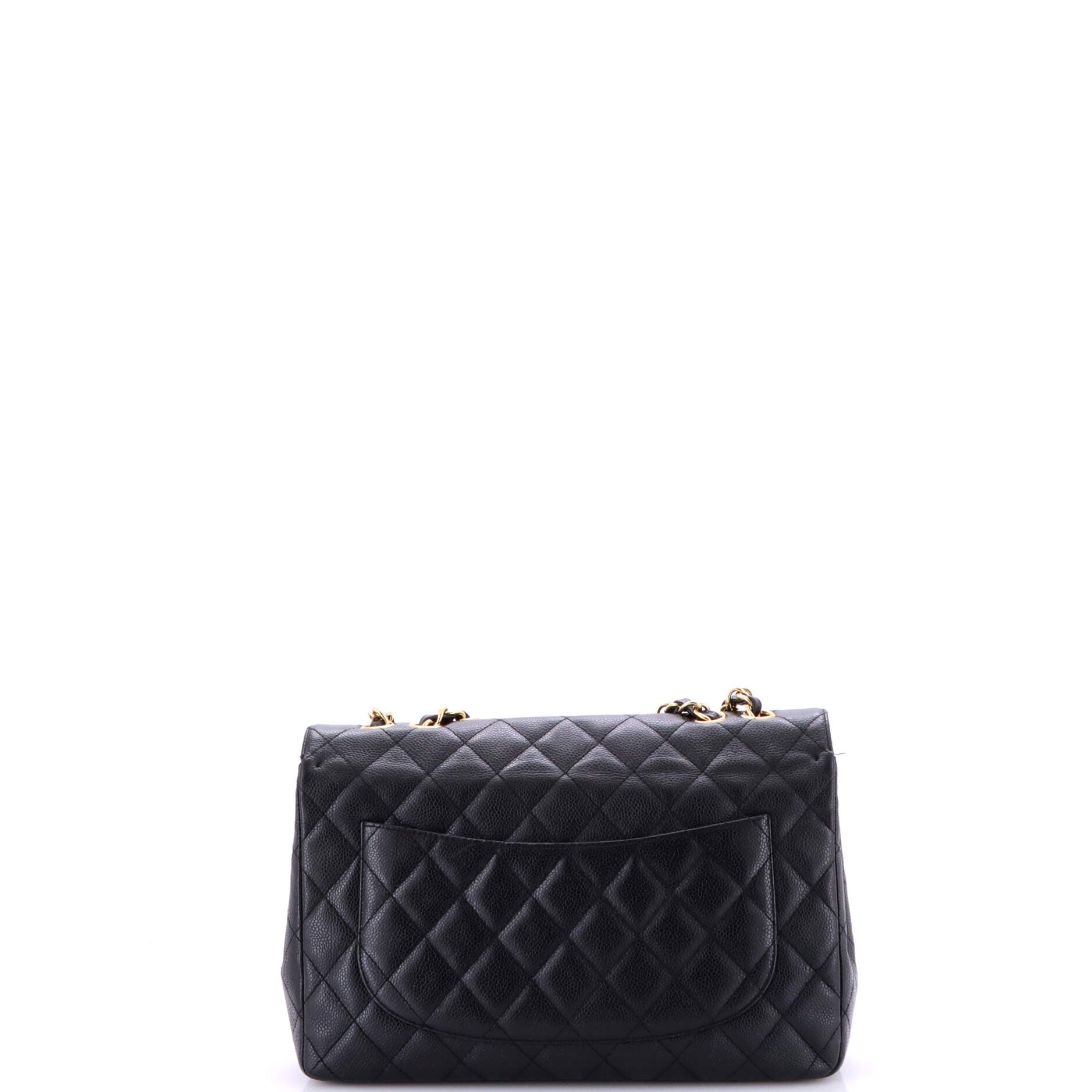 Pre-Loved Chanel Classic Double Flap Bag Quilted Caviar Jumbo - Image 4