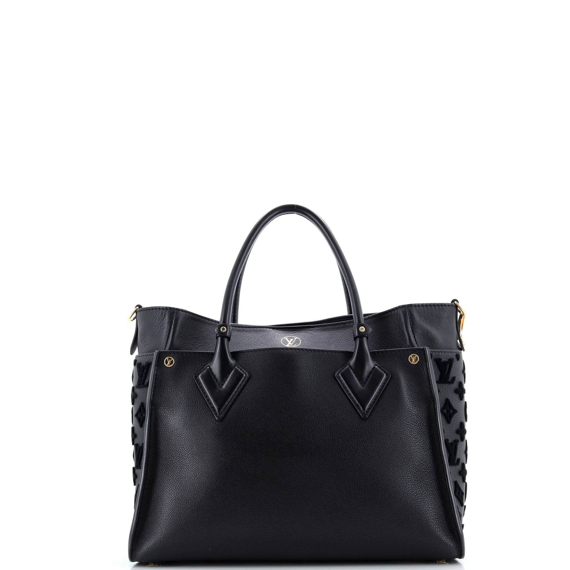 Pre-Loved Louis Vuitton On My Side Tote Monogram Tuffetage Leather MM - Image 3