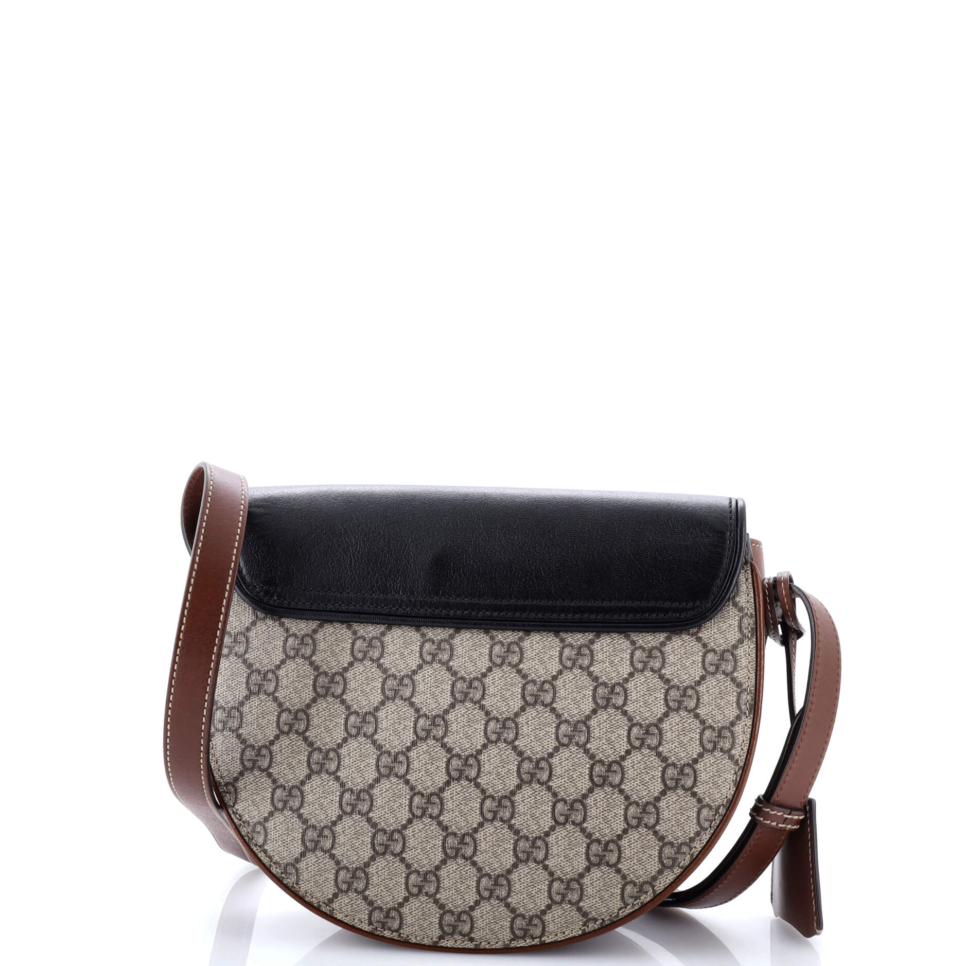 Pre-Loved Gucci Padlock Saddle Shoulder Bag GG Coated Canvas and Leather Small - Image 3