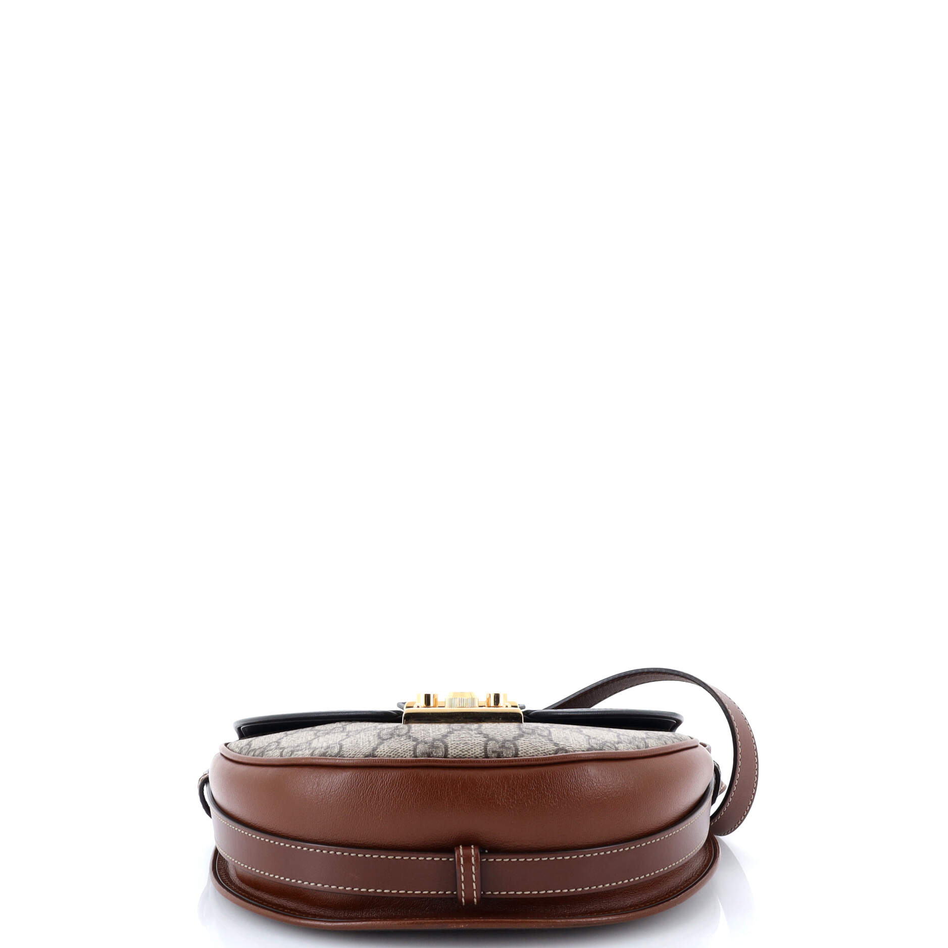 Pre-Loved Gucci Padlock Saddle Shoulder Bag GG Coated Canvas and Leather Small - Image 4