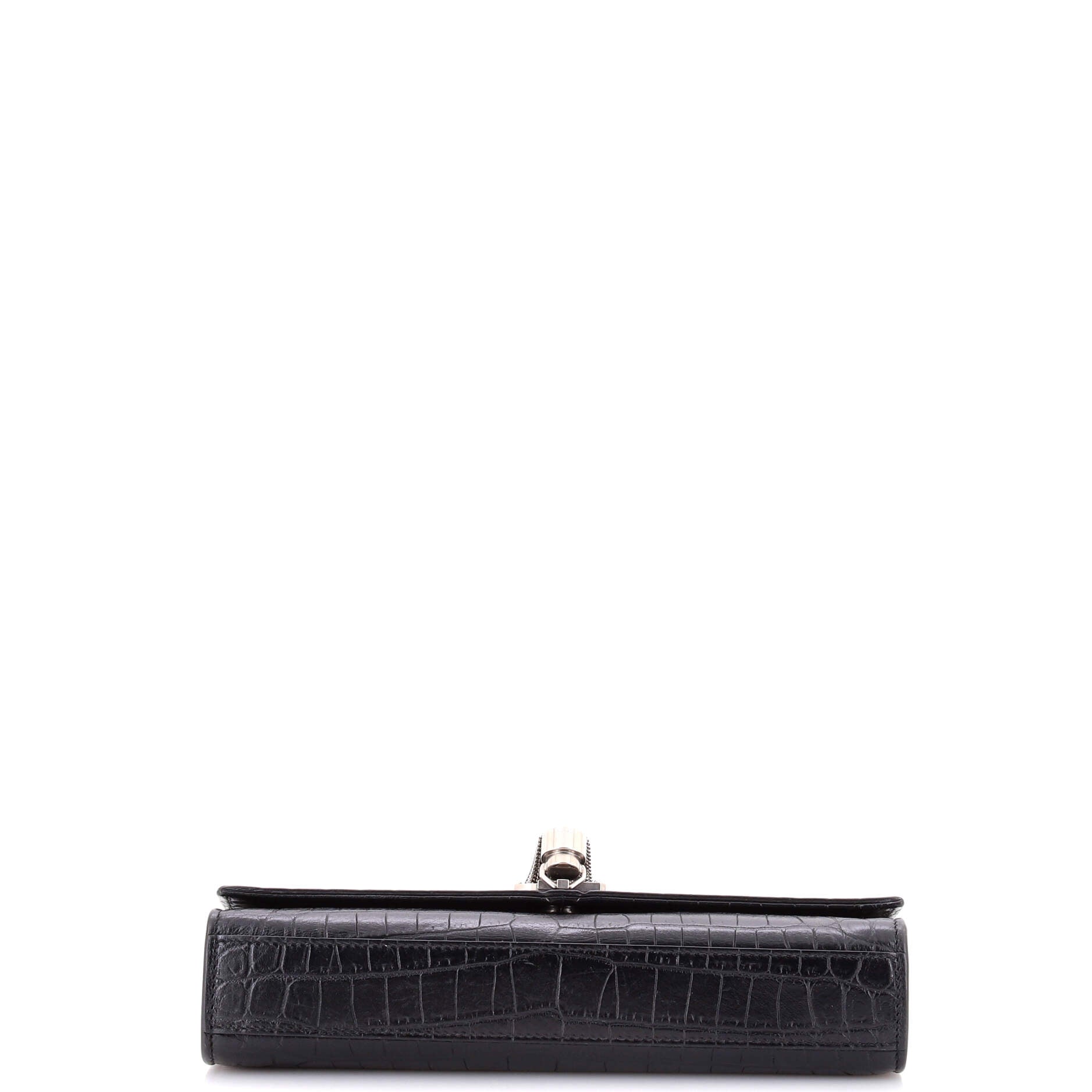 Pre-Loved Saint Laurent Classic Monogram Tassel Crossbody Bag Crocodile Embossed Leather Medium - Image 4