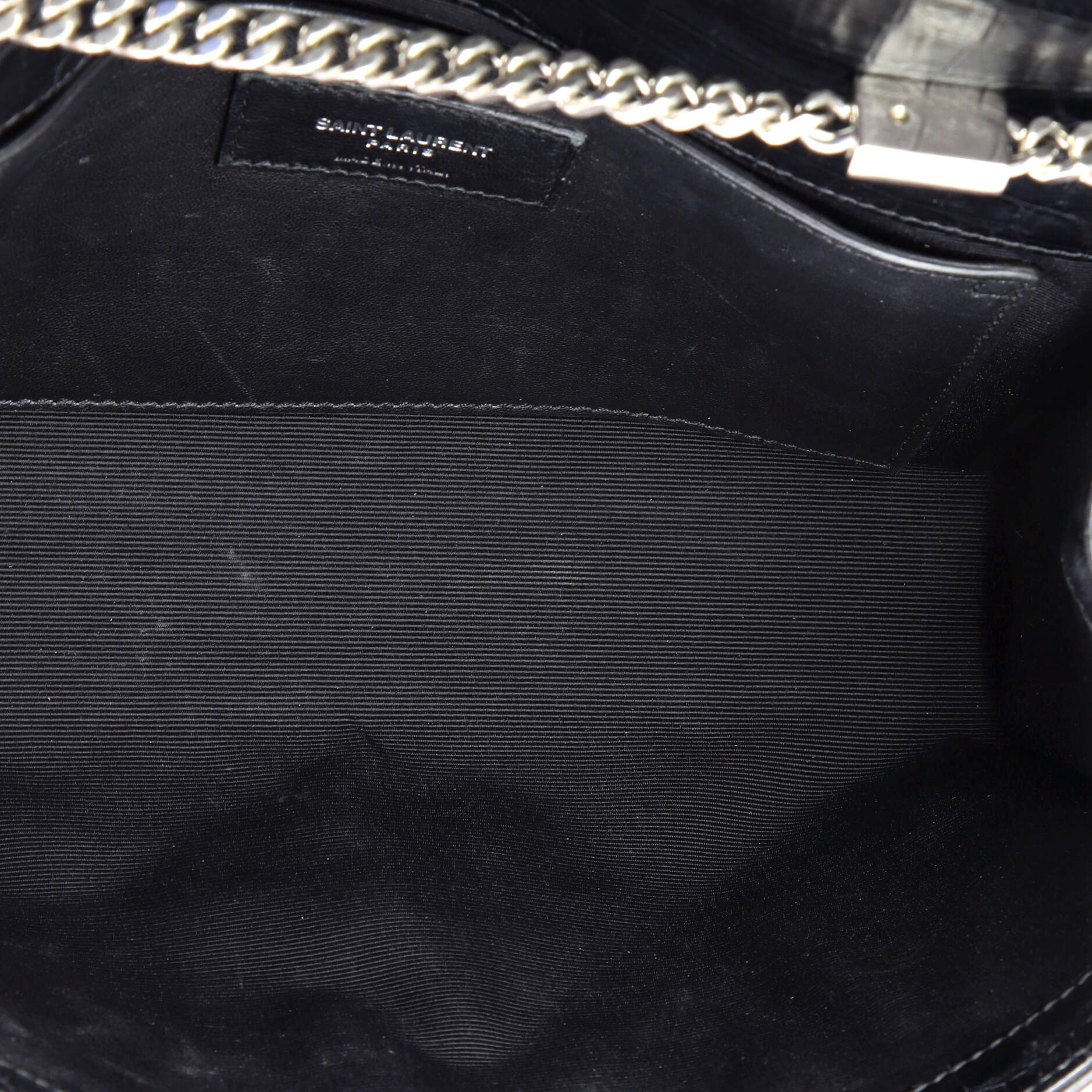 Pre-Loved Saint Laurent Classic Monogram Tassel Crossbody Bag Crocodile Embossed Leather Medium - Image 5