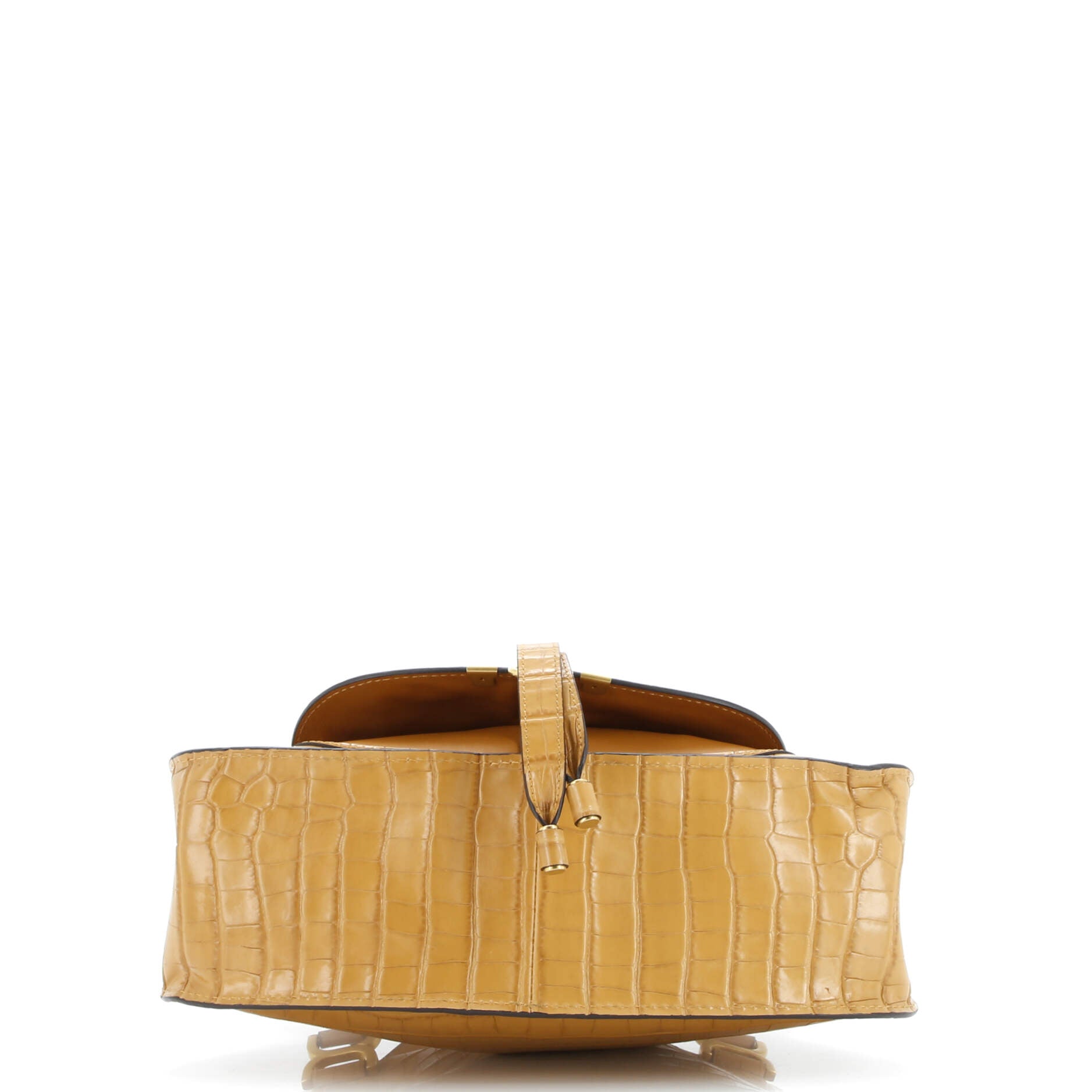 Pre-Loved Chloe Marcie Satchel Crocodile Embossed Leather Medium - Image 4