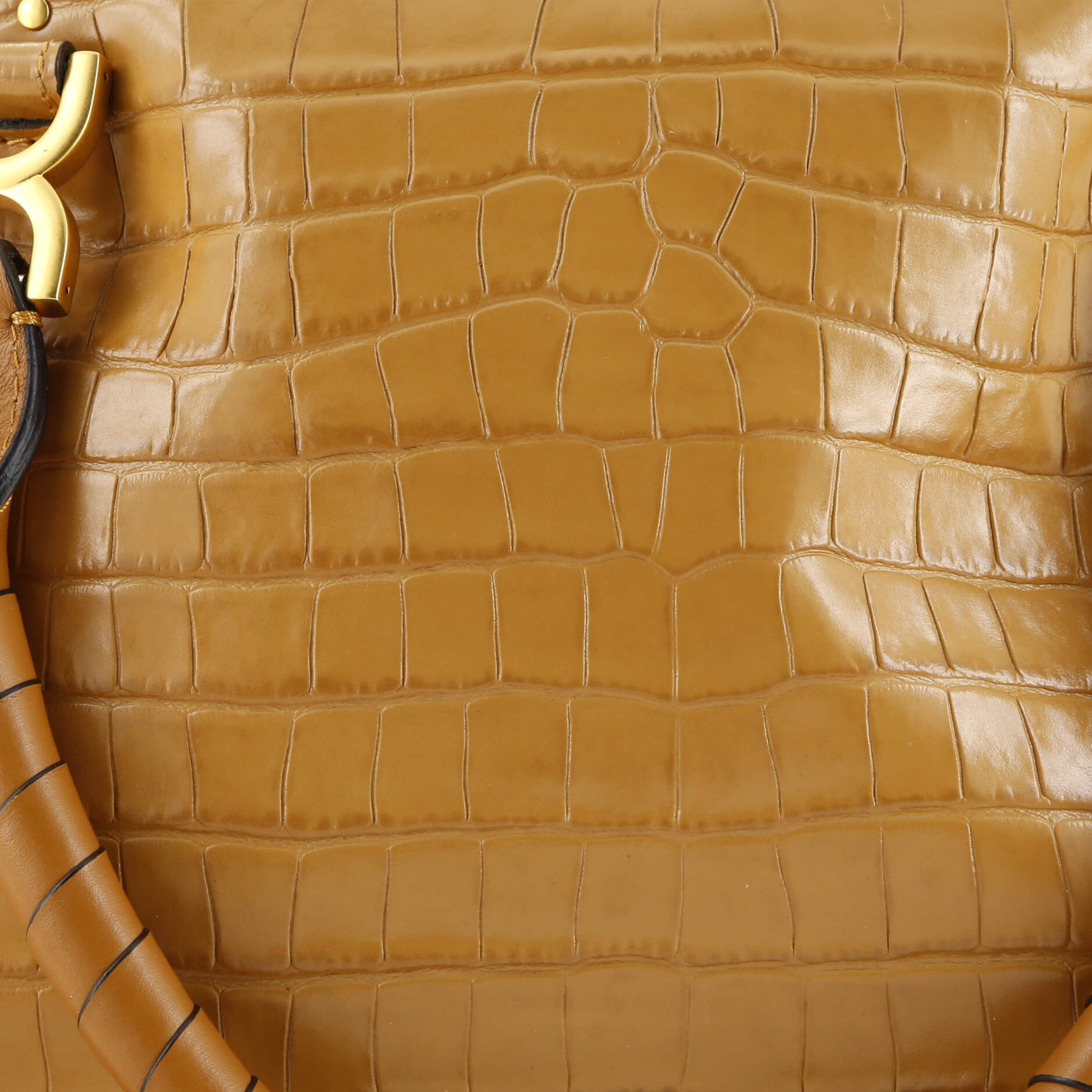 Pre-Loved Chloe Marcie Satchel Crocodile Embossed Leather Medium - Image 7