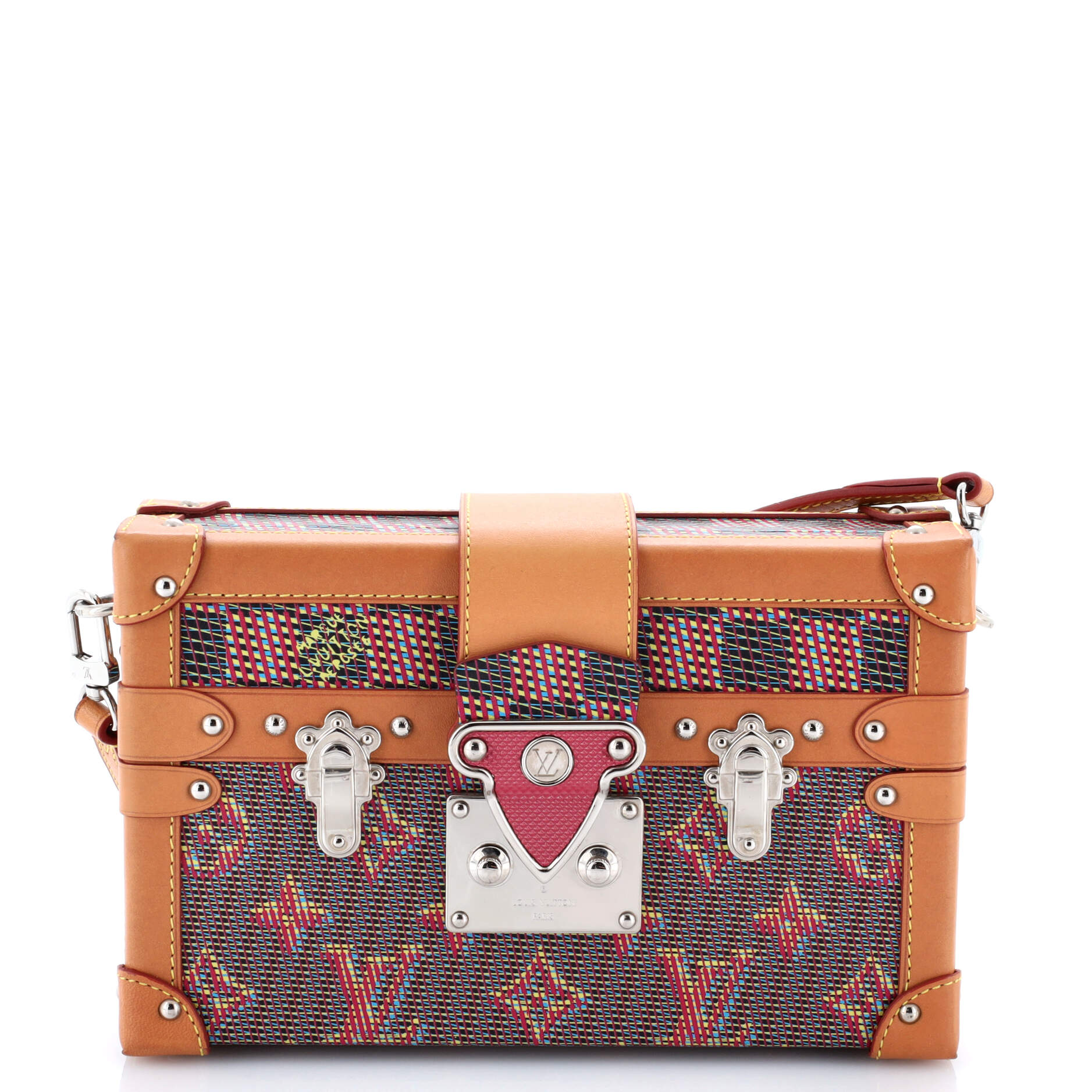 Pre-Loved Louis Vuitton Petite Malle Handbag Damier Monogram LV Pop Canvas