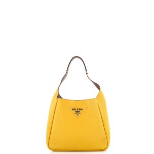 Pre-Loved Prada Dynamique Hobo Vitello Daino Small