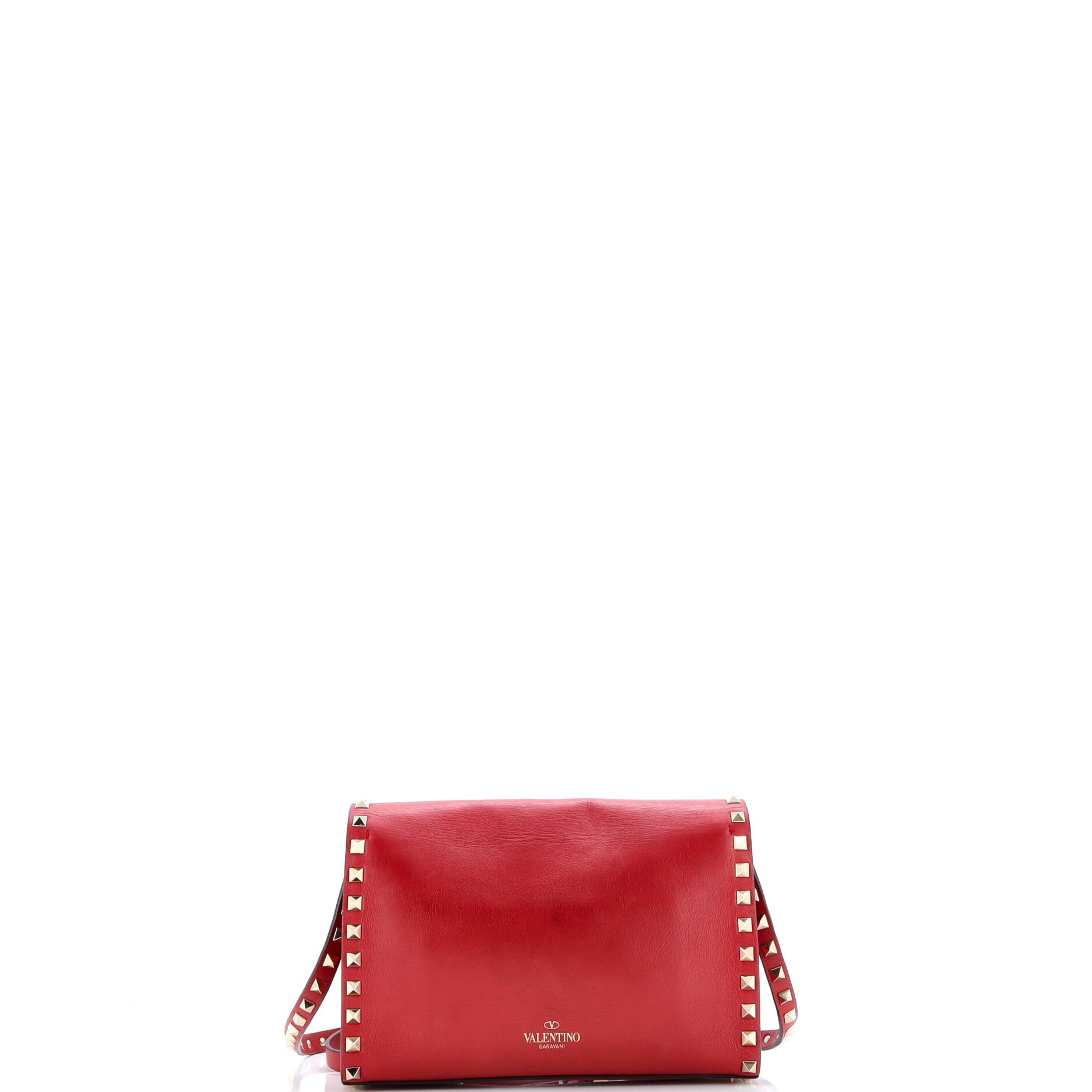 Pre-Loved Valentino Rockstud Flip Lock Flap Bag Leather Medium - Image 3