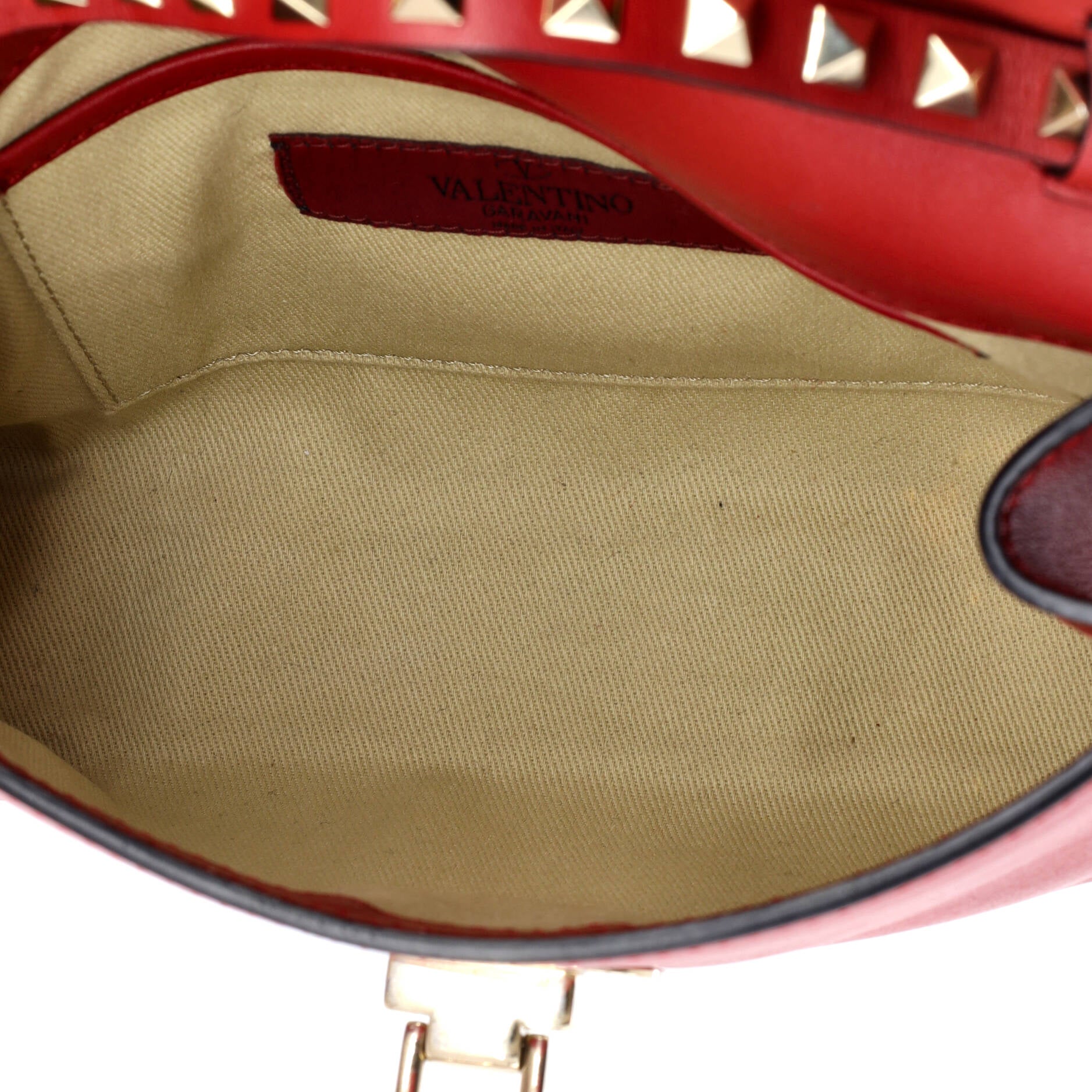 Pre-Loved Valentino Rockstud Flip Lock Flap Bag Leather Medium - Image 5