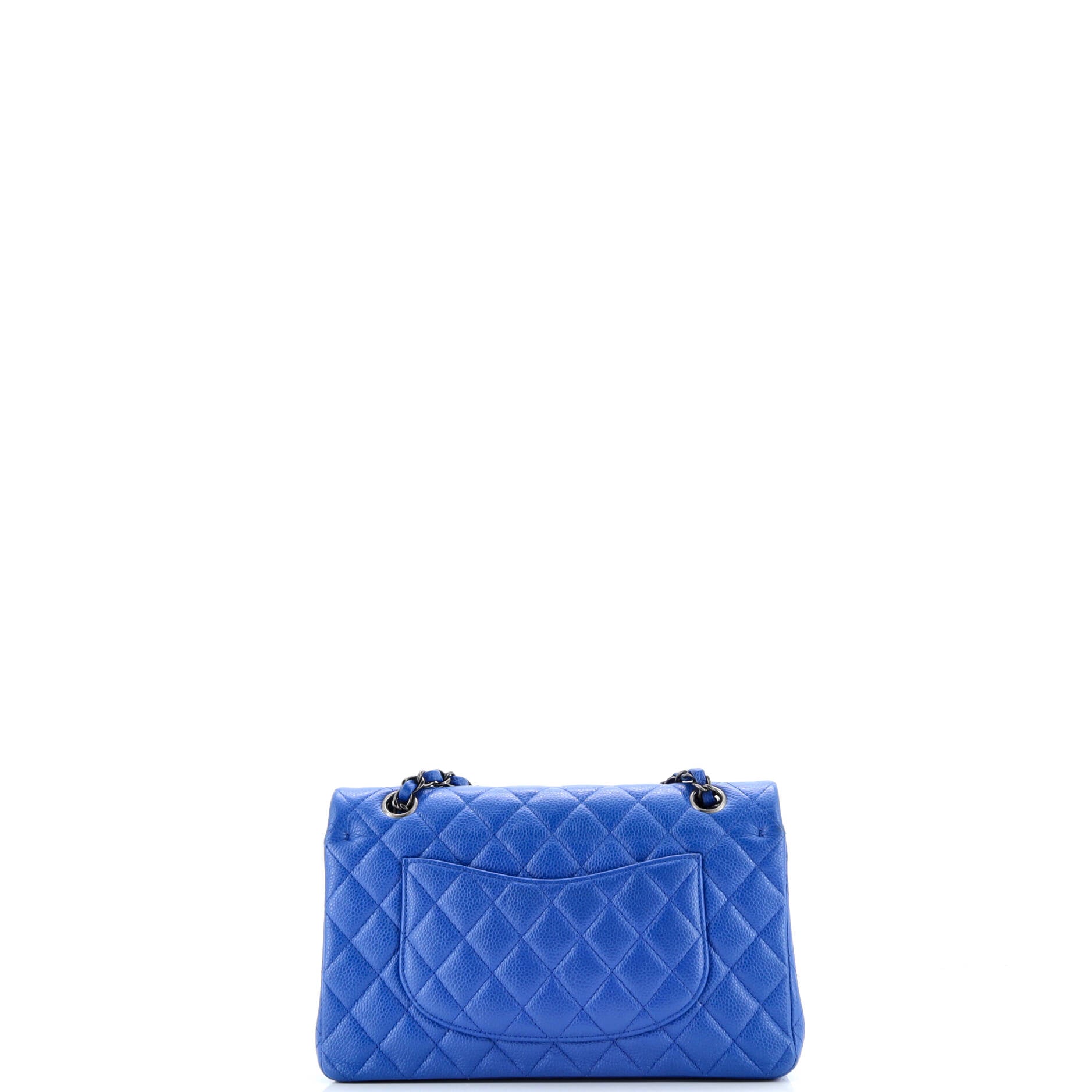 Pre-Loved Chanel Classic Double Flap Bag Quilted Caviar Medium - Image 3
