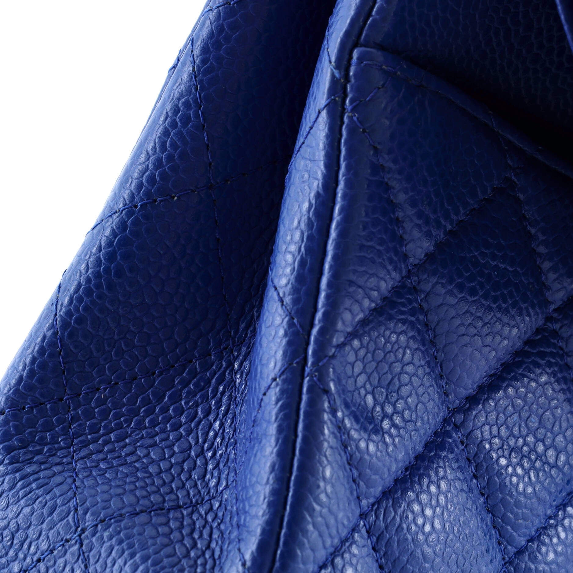 Pre-Loved Chanel Classic Double Flap Bag Quilted Caviar Medium - Image 6