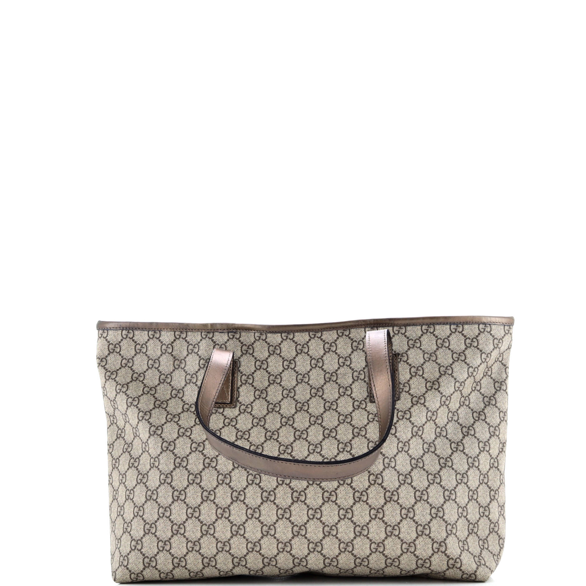Pre-Loved Gucci Plus Tote GG Coated Canvas with Leather Large - Image 3