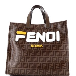 Pre-Loved Fendi Mania Logo Shopper Tote Zucca Coated Canvas Large