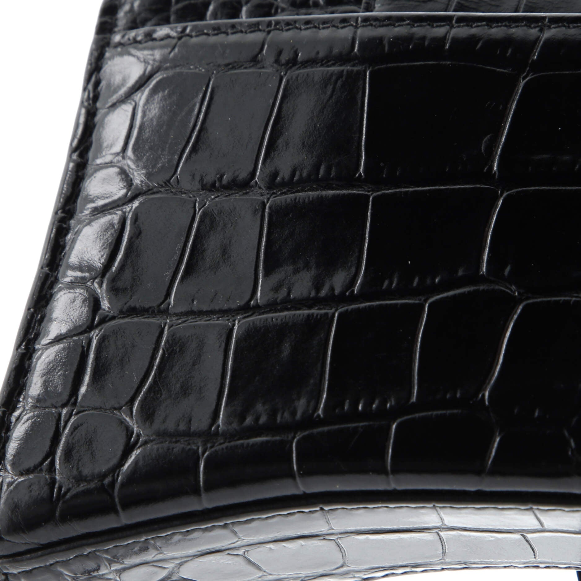 Pre-Loved Balenciaga Hourglass Crossbody Bag Crocodile Embossed Leather XS - Image 7