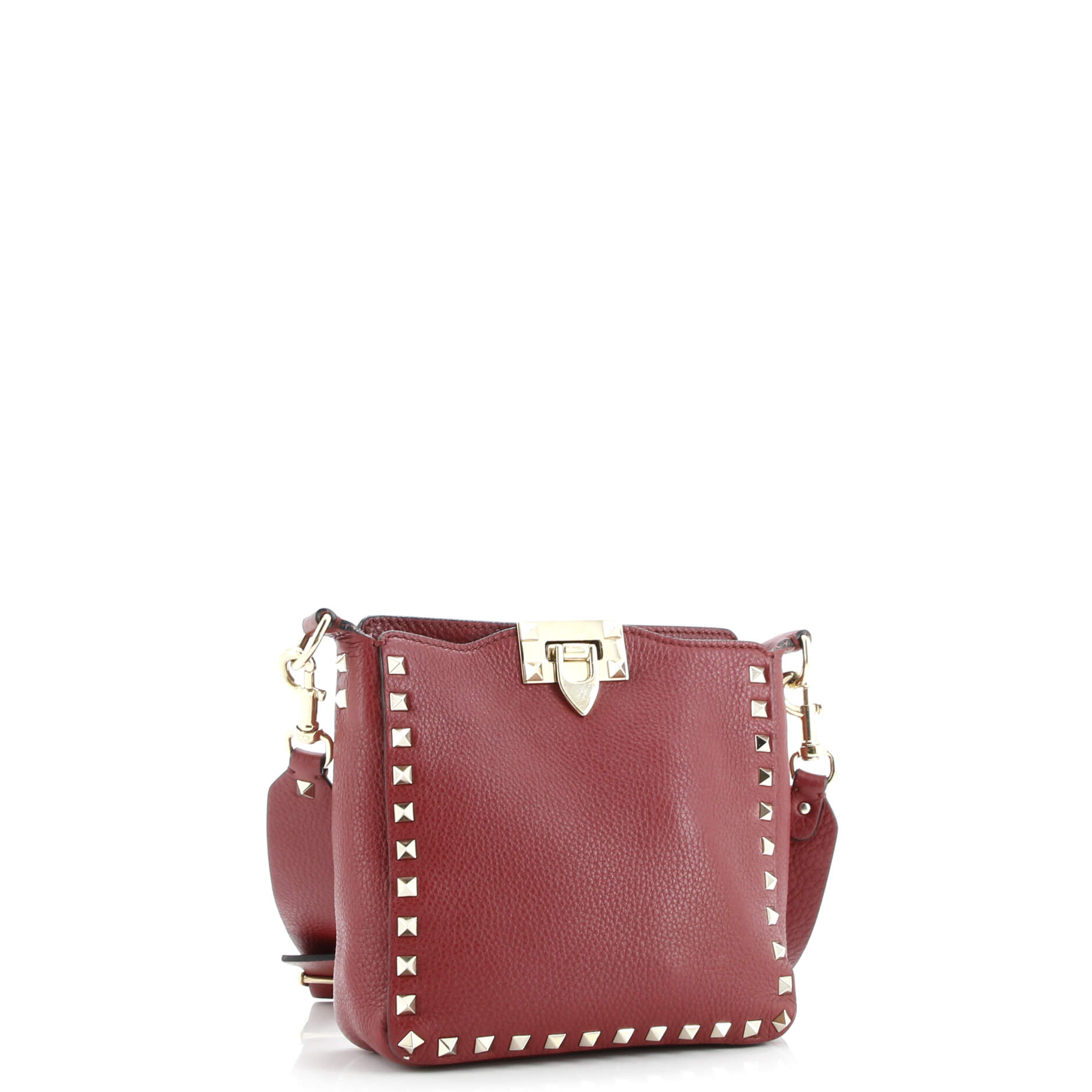 Pre-Loved Valentino Rockstud Flip Lock Messenger Bag Leather Mini - Image 2