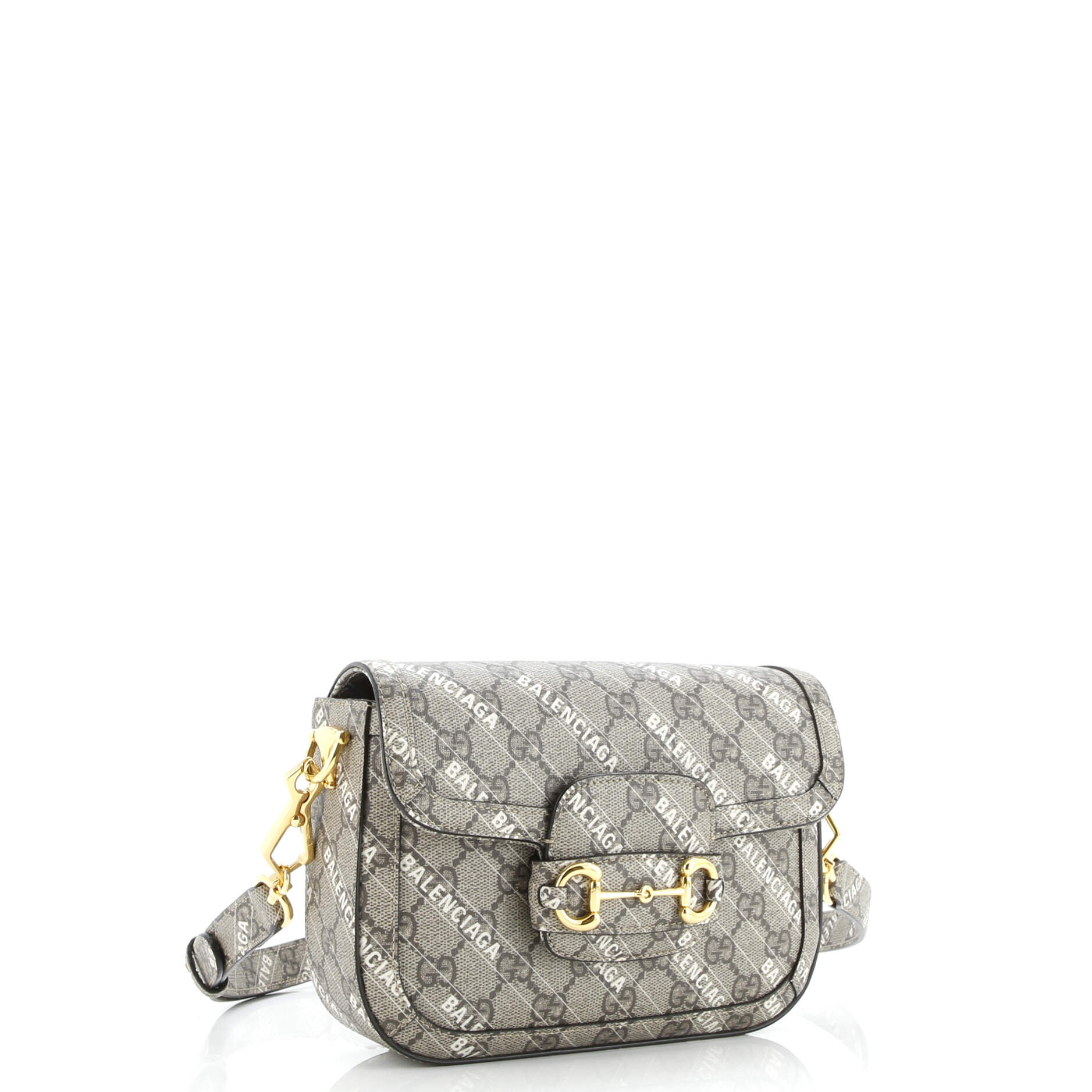 Pre-Loved Gucci x Balenciaga The Hacker Project Horsebit 1955 Shoulder Bag GG Coated Canvas Mini - Image 5