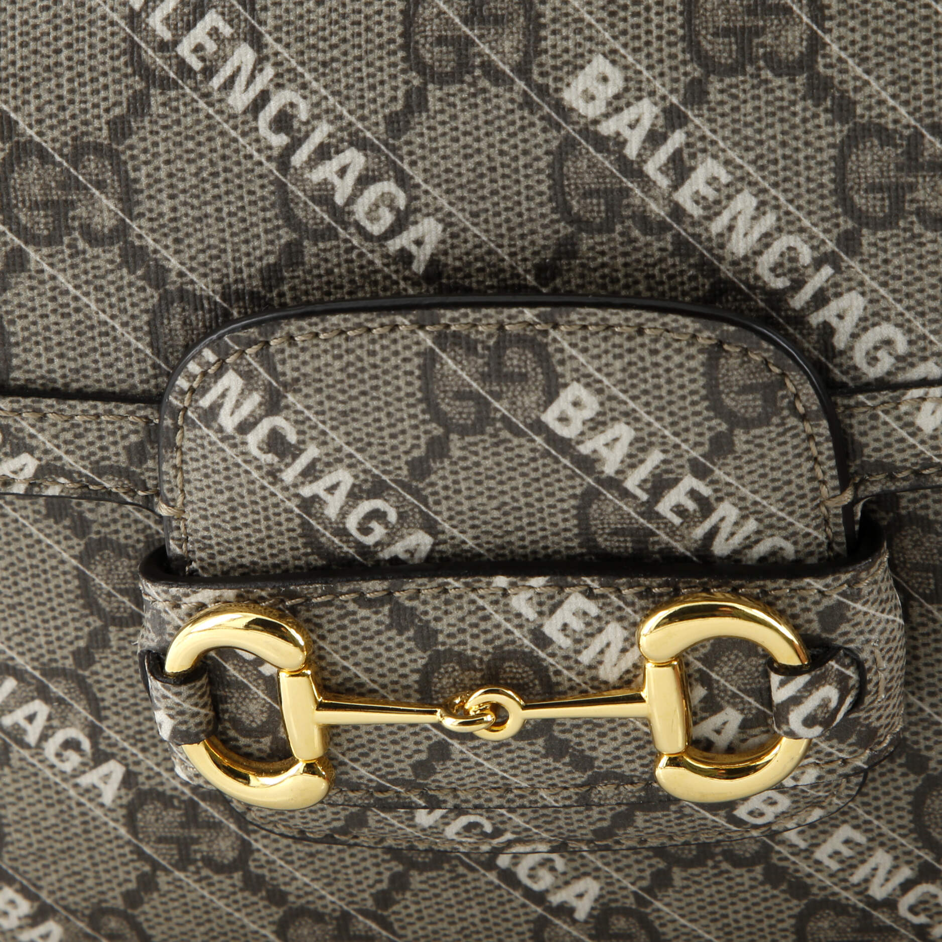 Pre-Loved Gucci x Balenciaga The Hacker Project Horsebit 1955 Shoulder Bag GG Coated Canvas Mini - Image 14