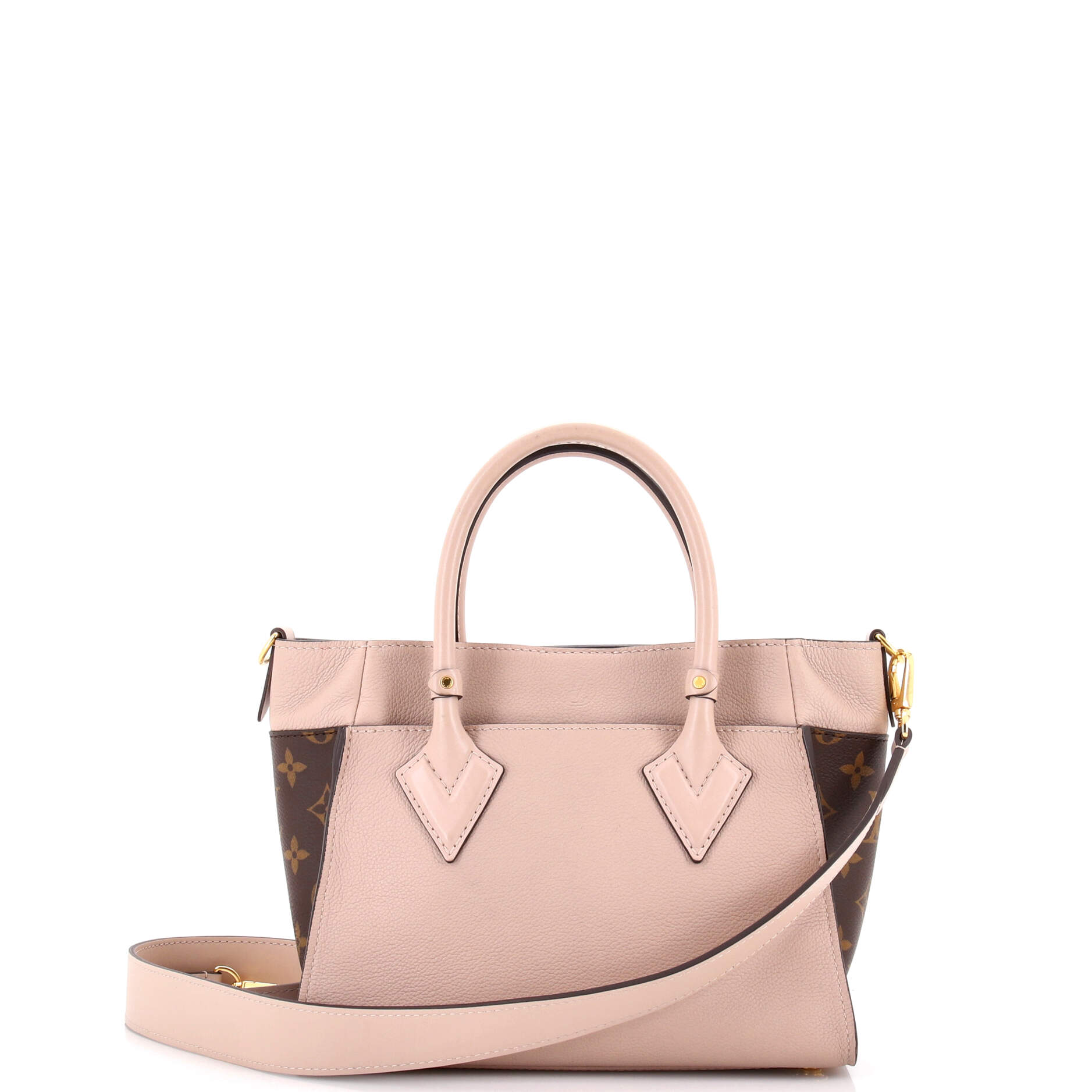 Pre-Loved Louis Vuitton On My Side Tote Leather with Monogram Canvas PM - Image 3