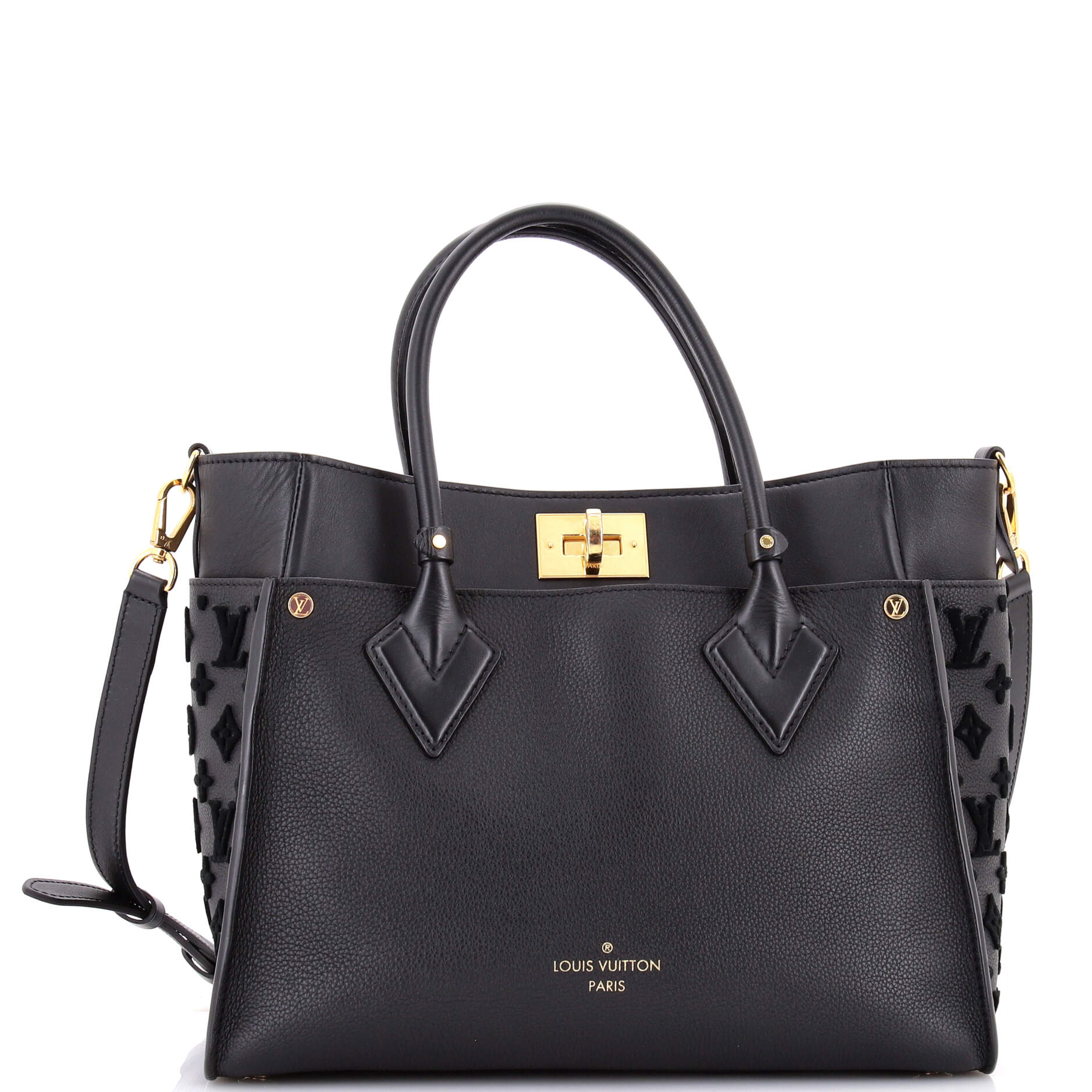 Pre-Loved Louis Vuitton On My Side Tote Monogram Tuffetage Leather MM