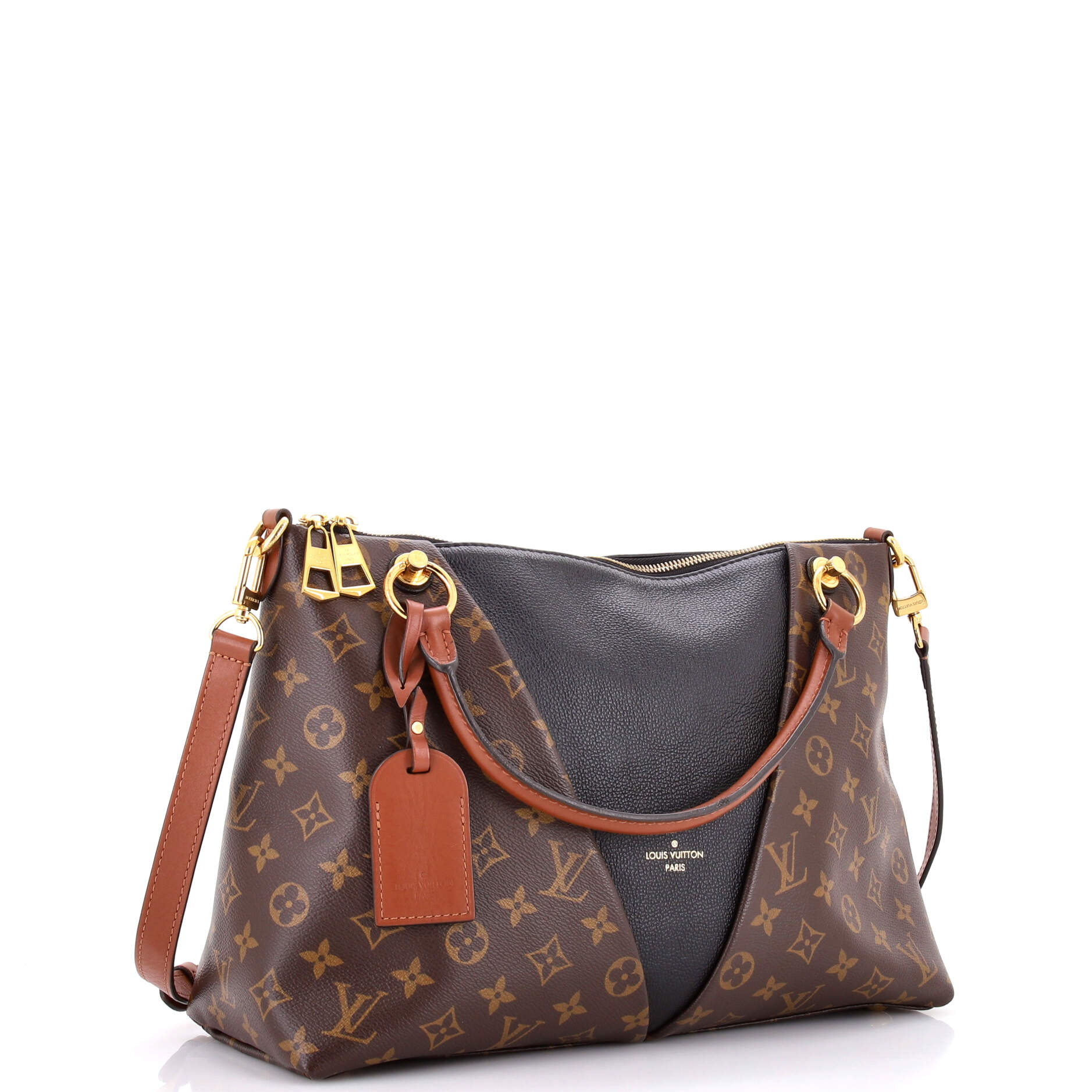 Pre-Loved Louis Vuitton V Tote Monogram Canvas and Leather MM - Image 2