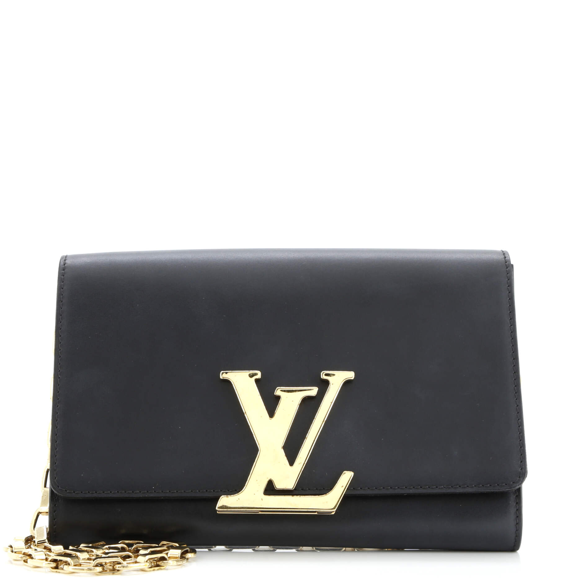 Pre-Loved Louis Vuitton Chain Louise Clutch Leather GM