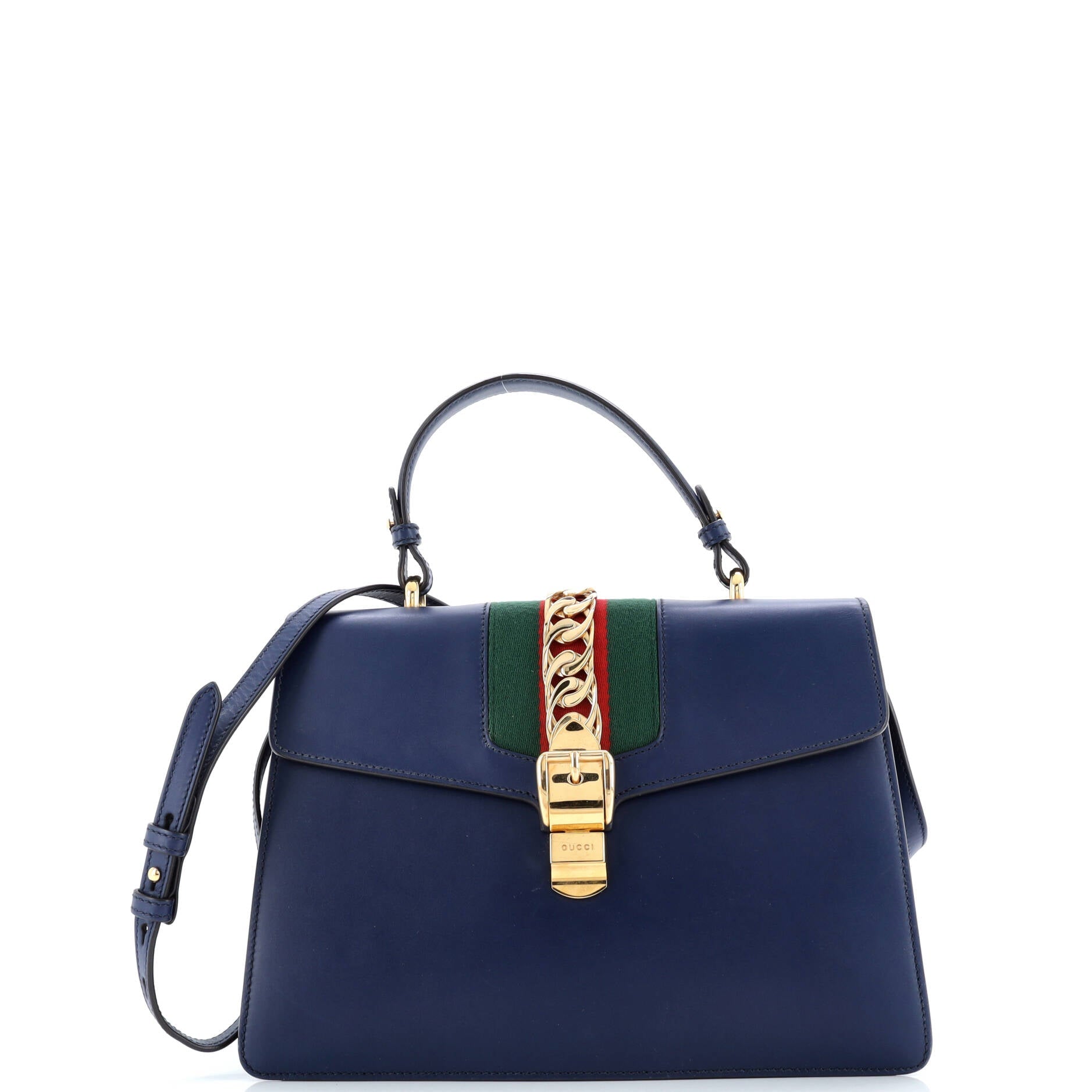 Pre-Loved Gucci Sylvie Top Handle Bag Leather Medium