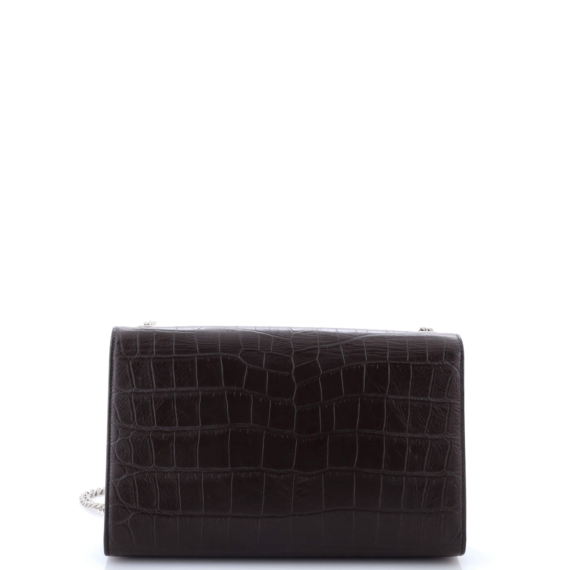 Pre-Loved Saint Laurent Classic Monogram Tassel Crossbody Bag Crocodile Embossed Leather Medium - Image 3