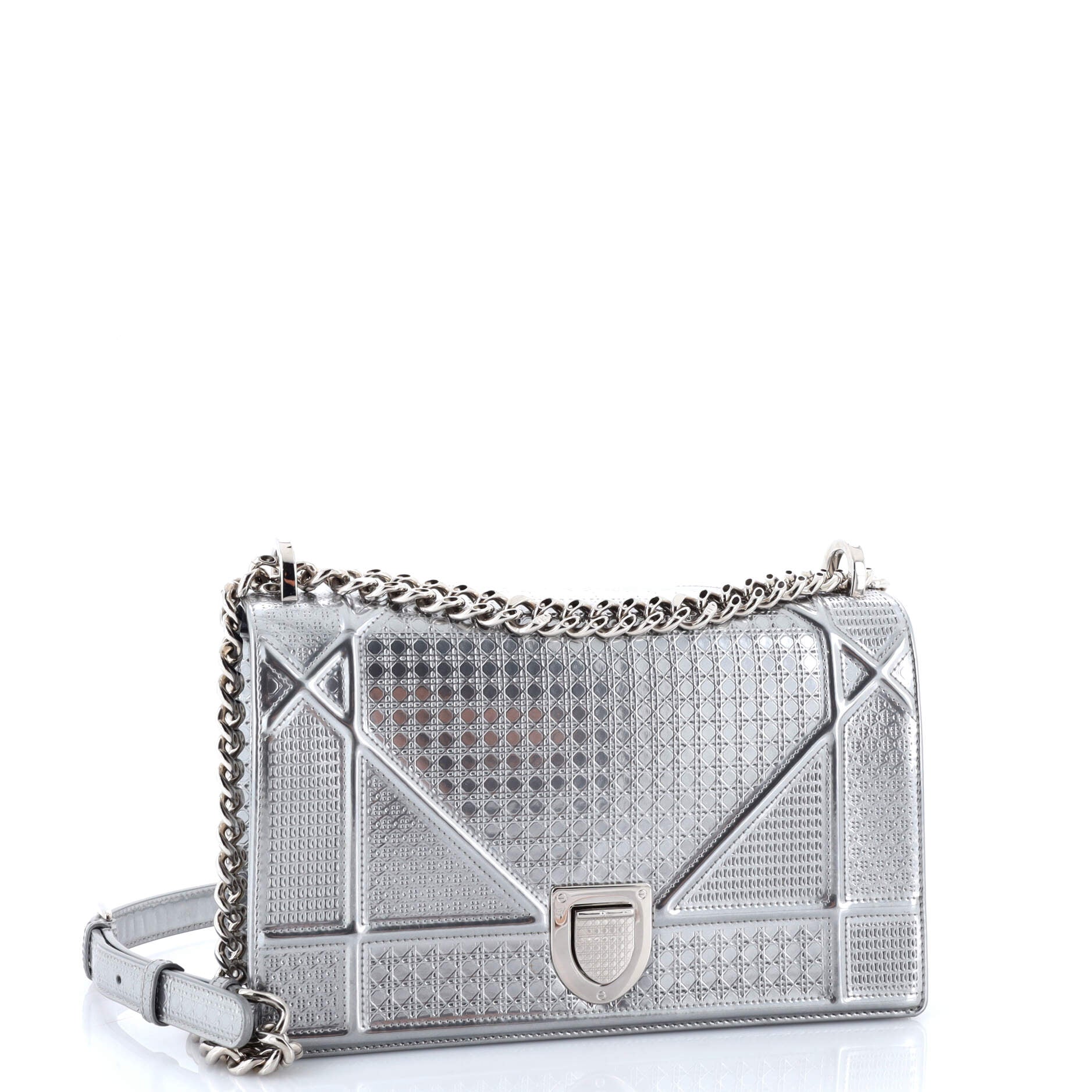 Pre-Loved Christian Dior Diorama Flap Bag Cannage Embossed Calfskin Medium - Image 2