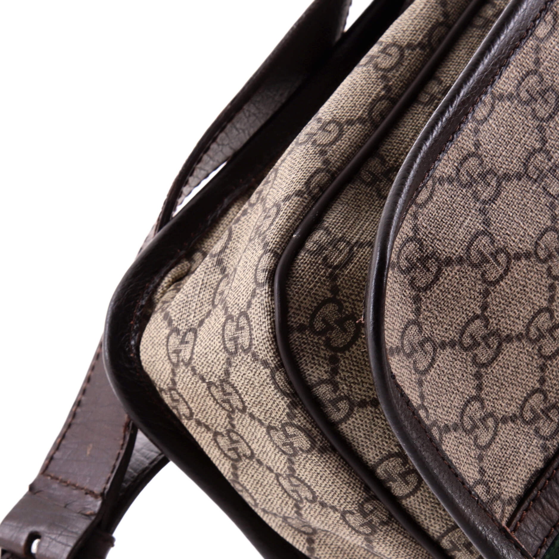 Pre-Loved Gucci Web Flap Messenger Bag GG Coated Canvas Medium - Image 7