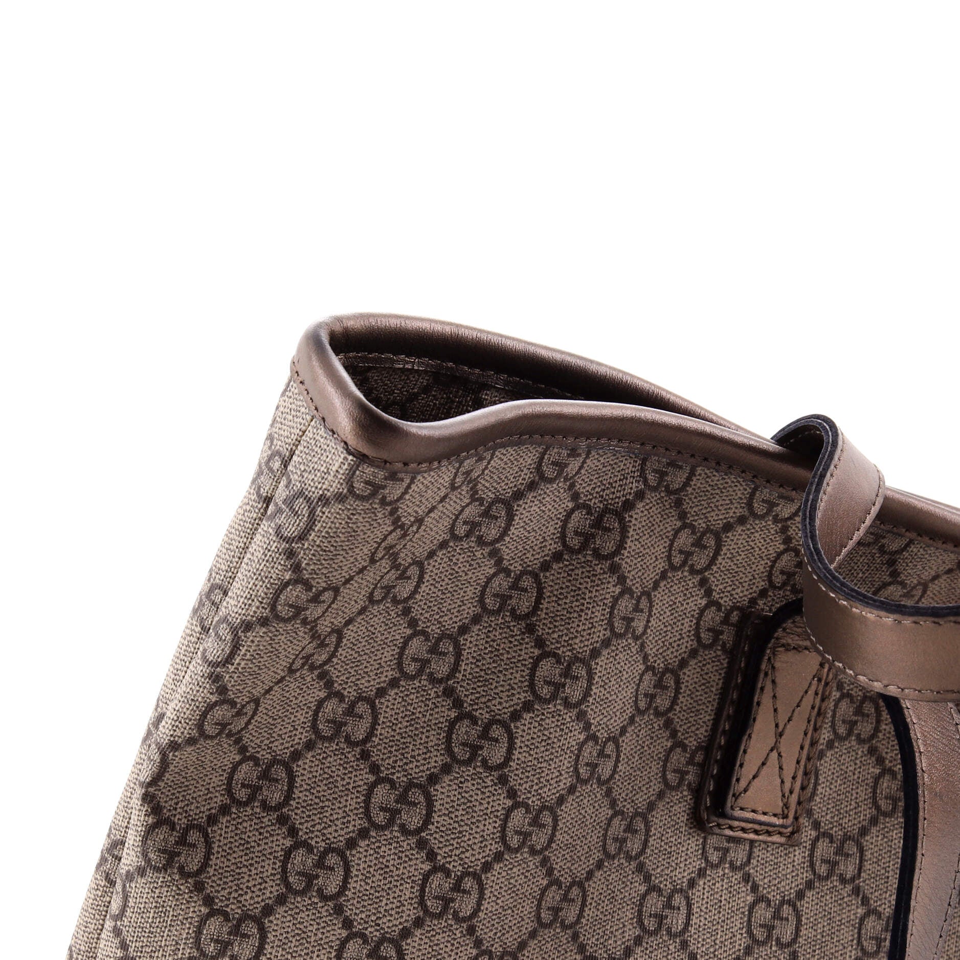 Pre-Loved Gucci Plus Tote GG Coated Canvas with Leather Large - Image 8