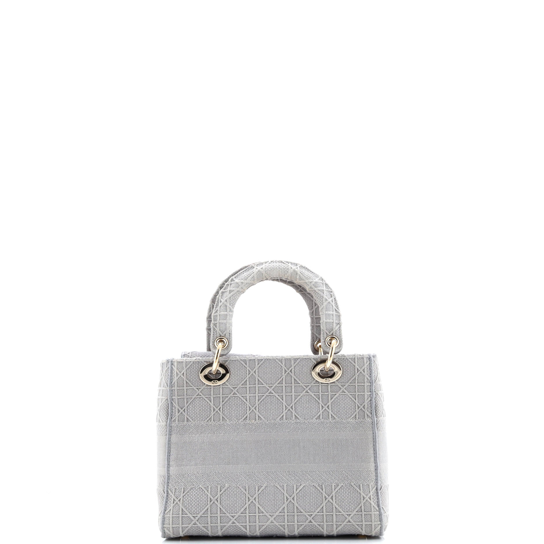 Pre-Loved Christian Dior Lady D-Lite Bag Cannage Embroidered Canvas Medium - Image 3