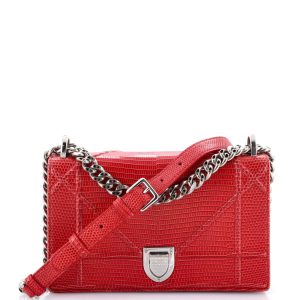 Pre-Loved Christian Dior Diorama Flap Bag Lizard Small