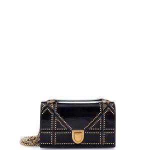 Pre-Loved Christian Dior Diorama Flap Bag Studded Patent Small