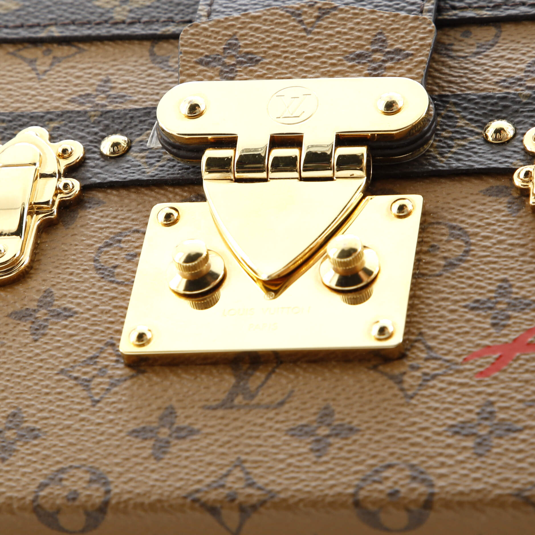 Pre-Loved Louis Vuitton Petite Malle Handbag Reverse Monogram Canvas - Image 7